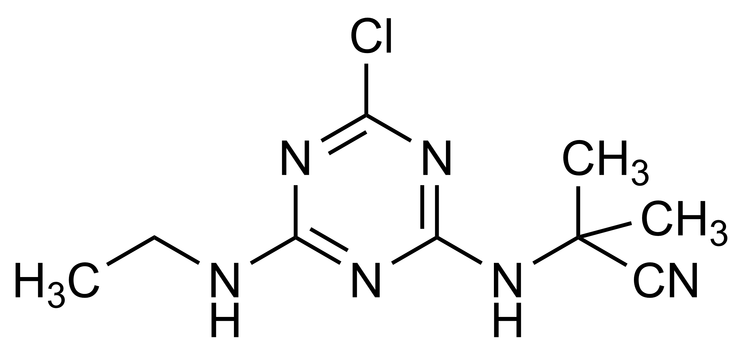Cyanazine Reference Standard Molecular Structure Molecular structure of Cyanazine reference standard for analytical calibration