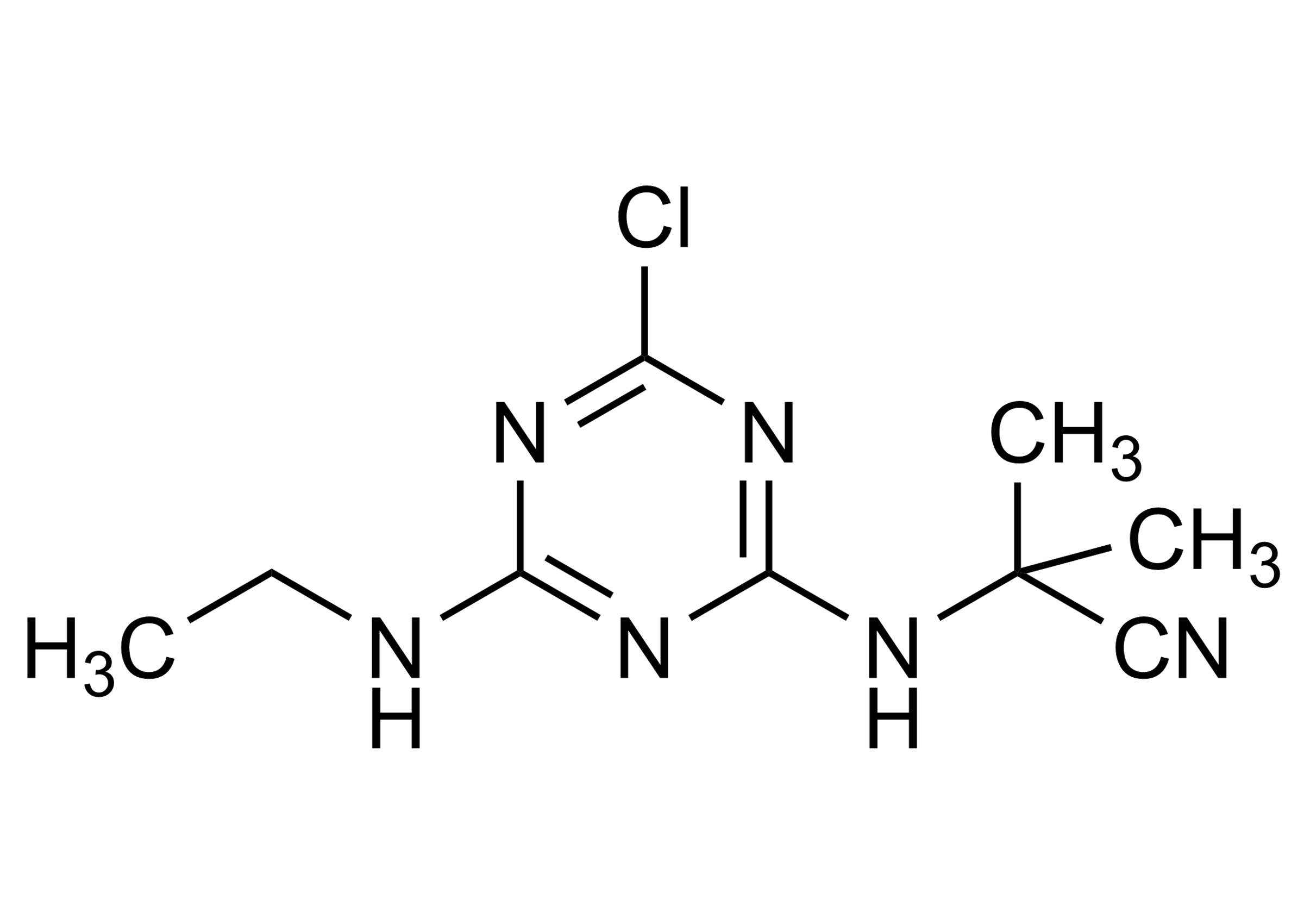 Cyanazine Reference Standard Molecular Structure Molecular structure of Cyanazine reference standard for analytical calibration