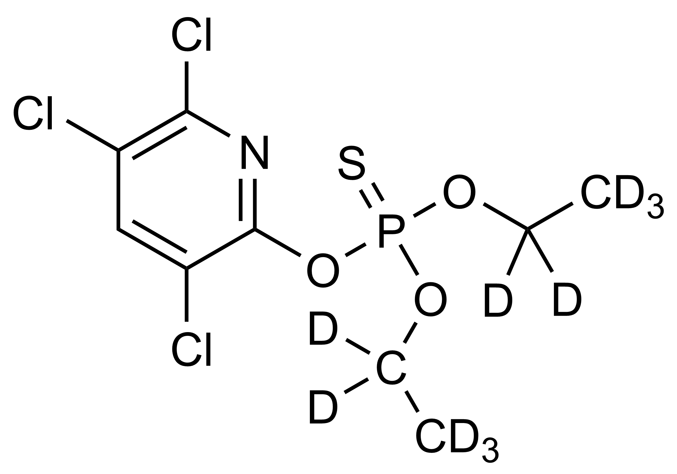 Chlorpyrifos-D10 Reference Standard Molecular Structure Chlorpyrifos-D10 molecular structure reference standard for LC-MS/MS and GC-MS quantification