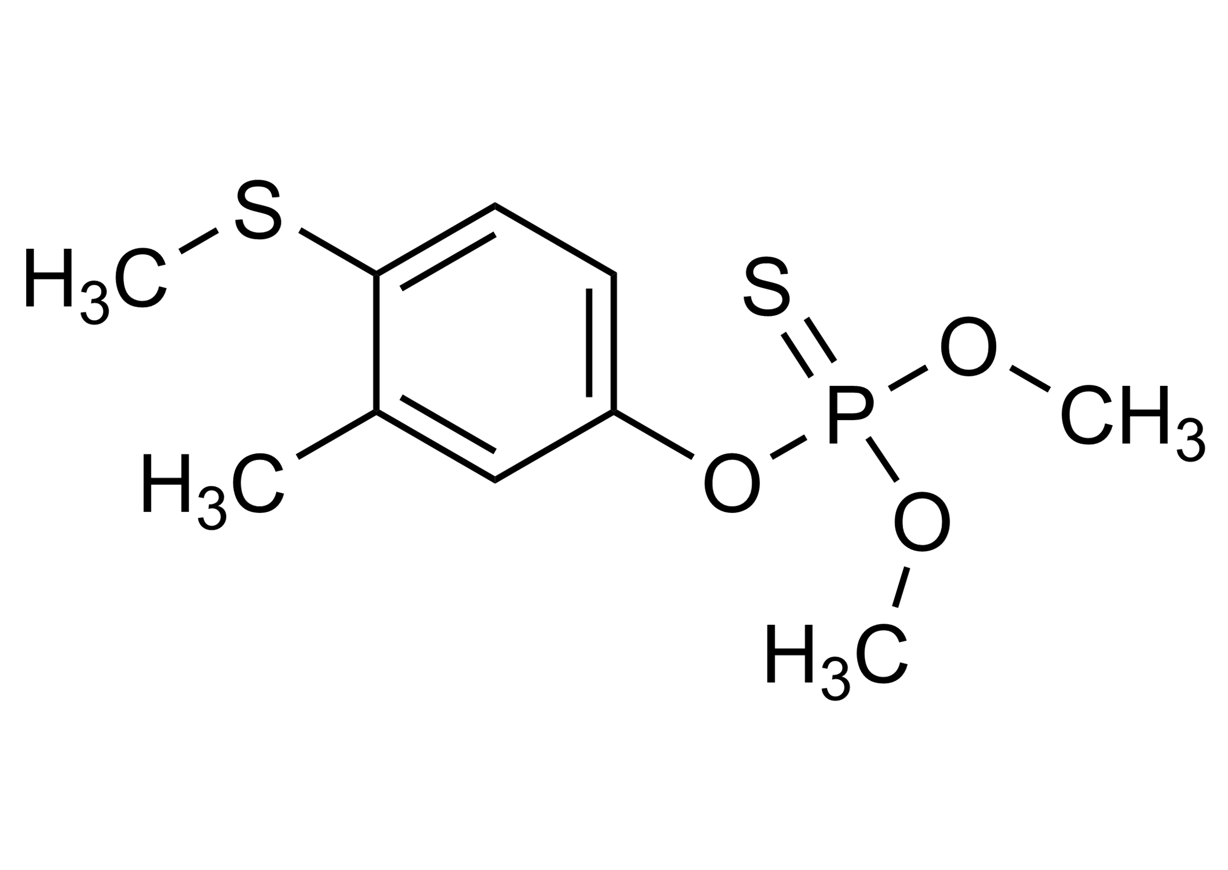 Fenthion Reference Standard (CAS 55-38-9) Molecular Structure Molecular structure of Fenthion reference standard (CAS 55-38-9) for LC-MS/MS analysis