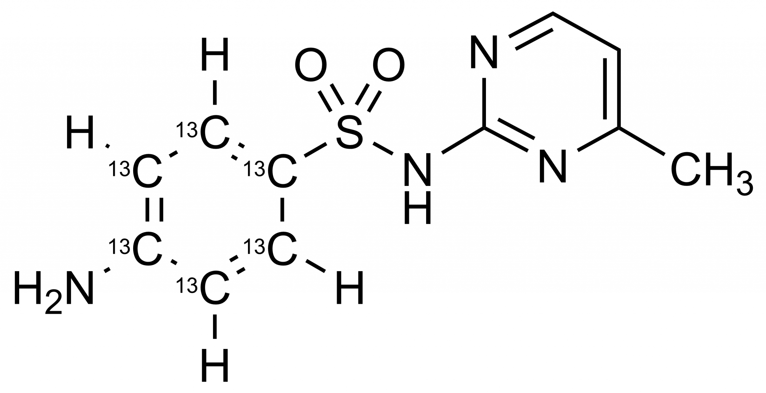Sulfamerazine-13C6 reference standard molecular structure for LC-MS/MS and GC-MS quantification