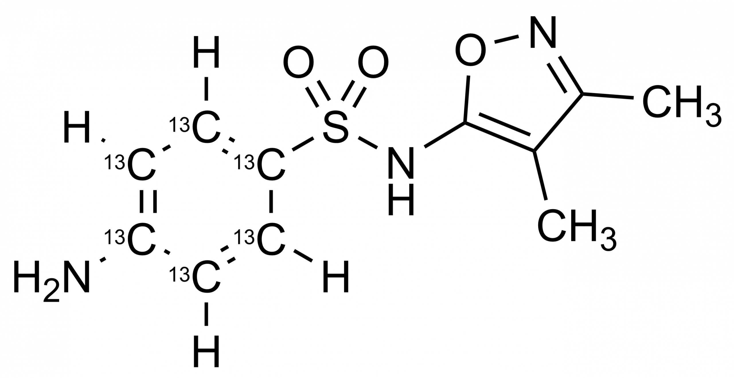 Sulfisoxazole-13C6 Sulfafurazole-13C6 reference standard molecular structure (CAS 1334378-46-9)