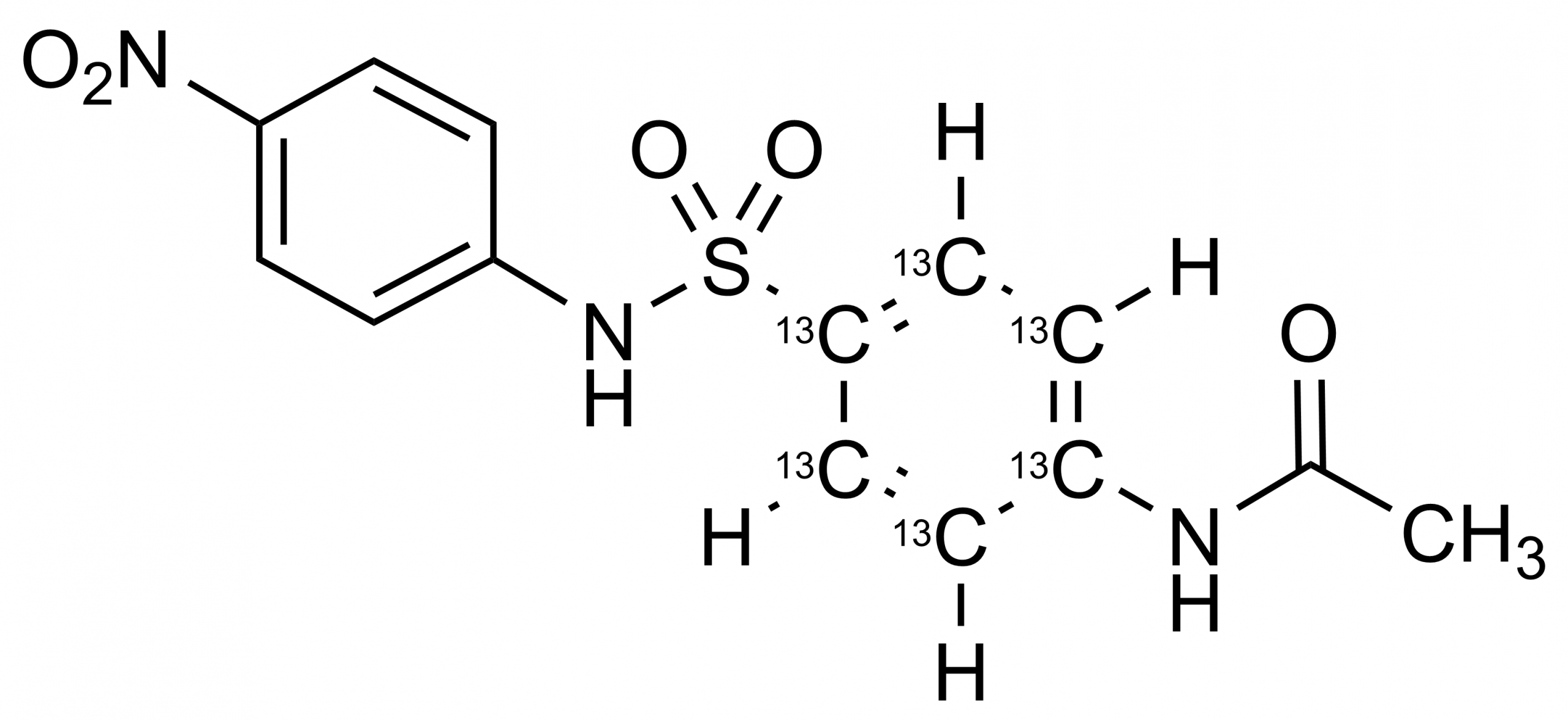 Sulfanitran-13C6 molecular structure reference standard for LC-MS/MS and GC-MS CAS 1353867-79-4