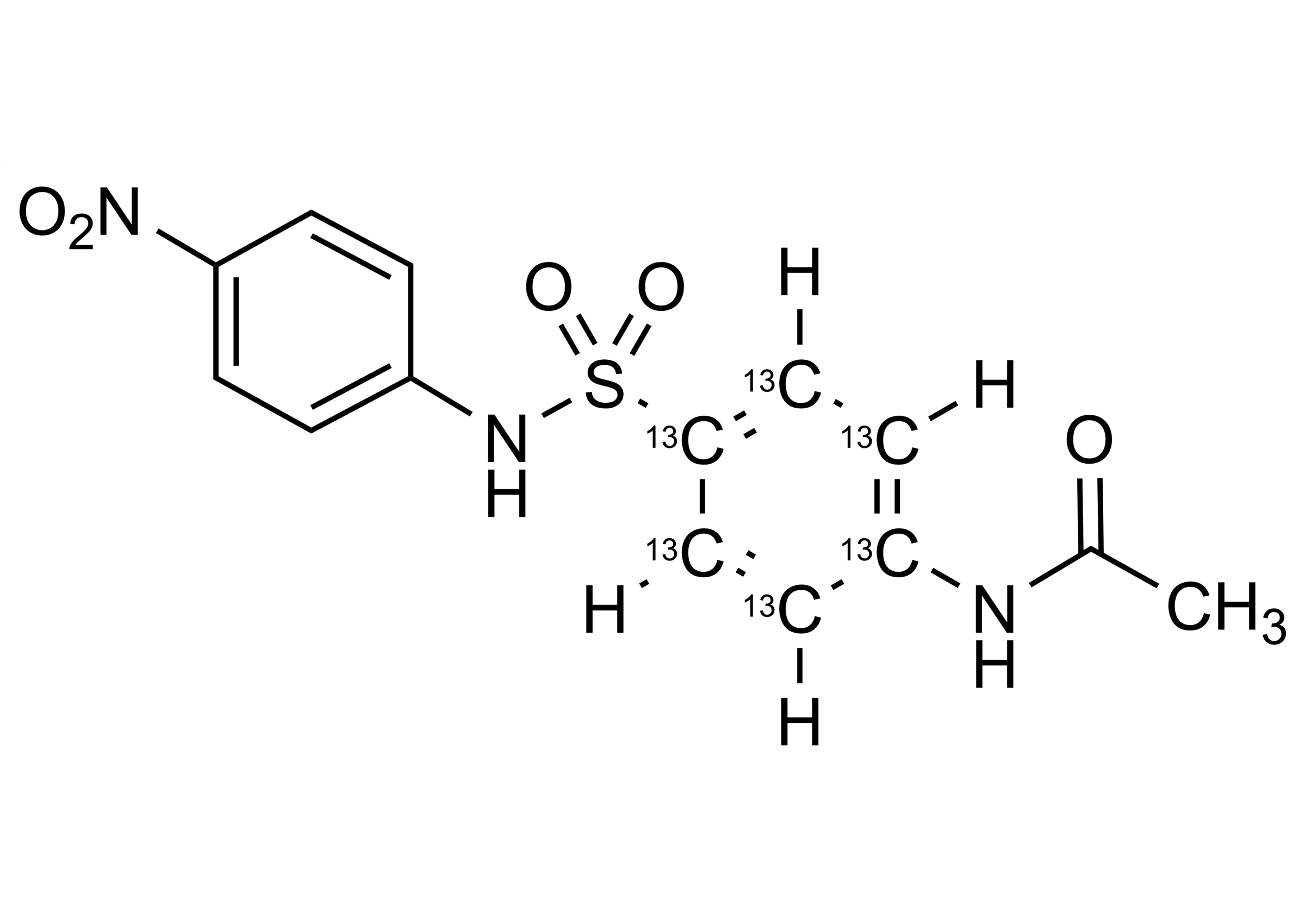 Sulfanitran-13C6 Reference Standard Molecular Structure Sulfanitran-13C6 molecular structure reference standard for LC-MS/MS and GC-MS CAS 1353867-79-4