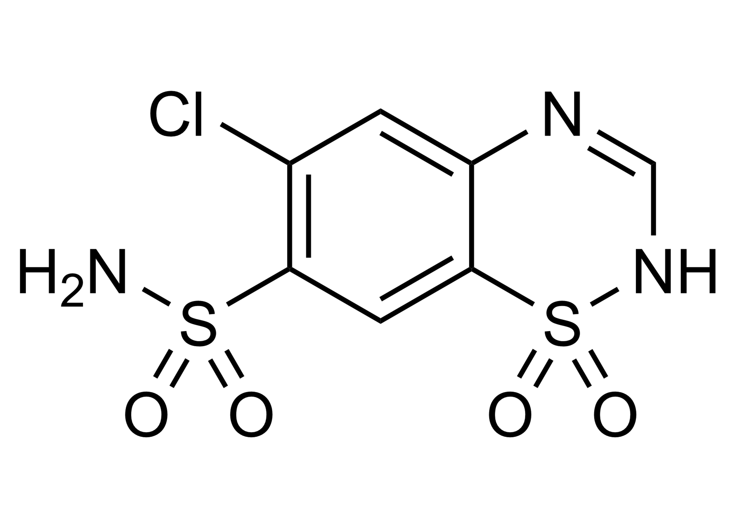 Chlorothiazide Reference Standard Molecular Structure Chlorothiazide reference standard molecular structure for LC-MS/MS and GC-MS
