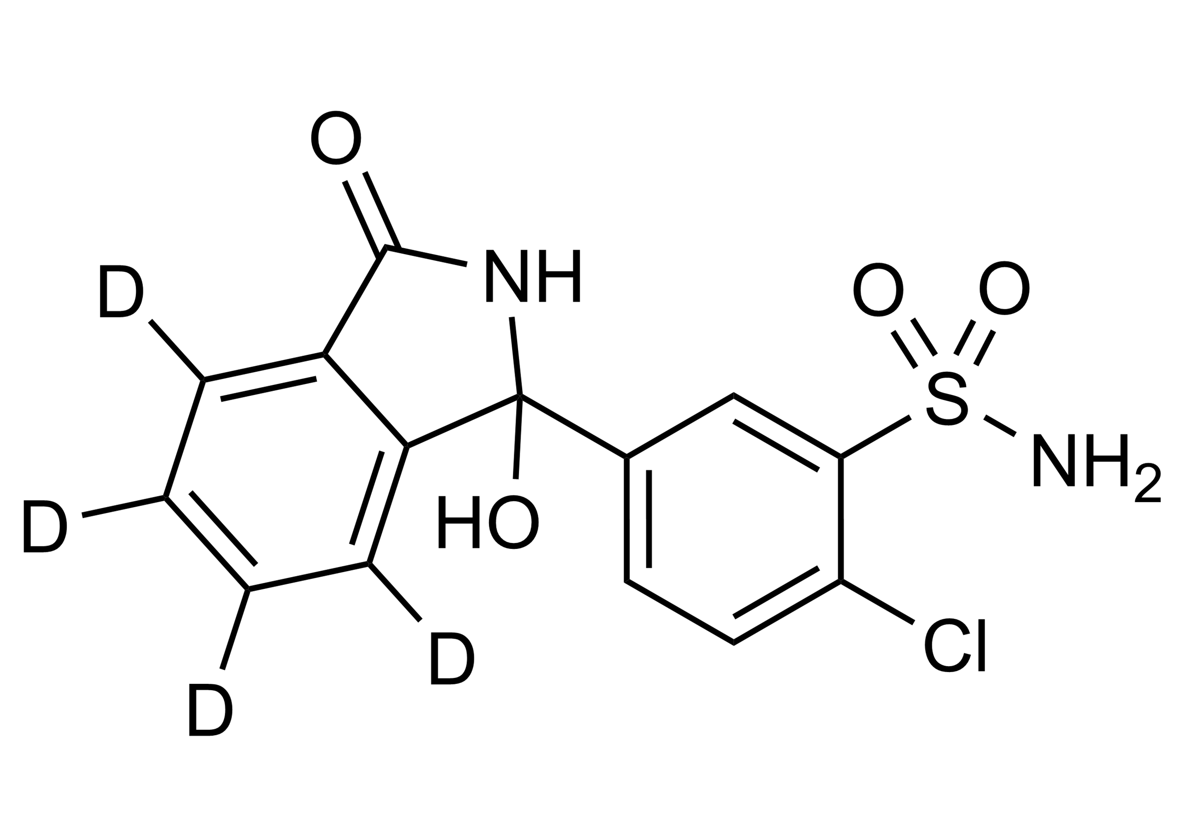Chlorthalidone-D4 Reference Standard Molecular Structure Chlorthalidone-D4 reference standard molecular structure for LC-MS/MS and GC-MS calibration