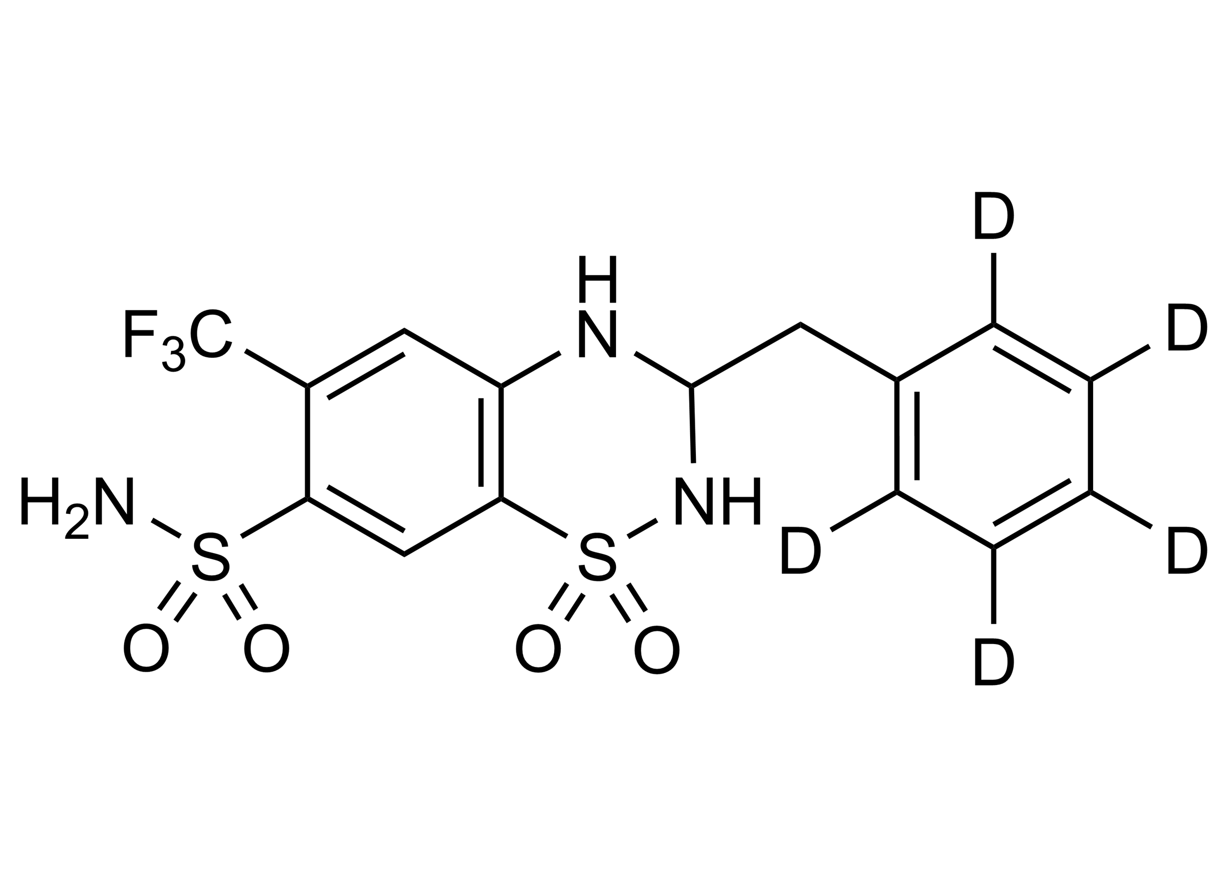 Bendroflumethiazide D5 reference standard molecular structure for LC-MS/MS and GC-MS
