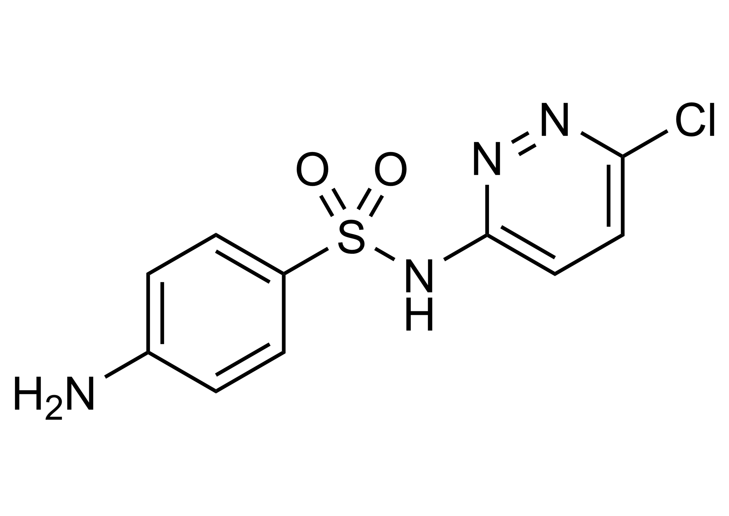 Sulfachloropyridazine Reference Standard Structure Sulfachloropyridazine reference standard molecular structure for LC-MS/MS and GC-MS analysis