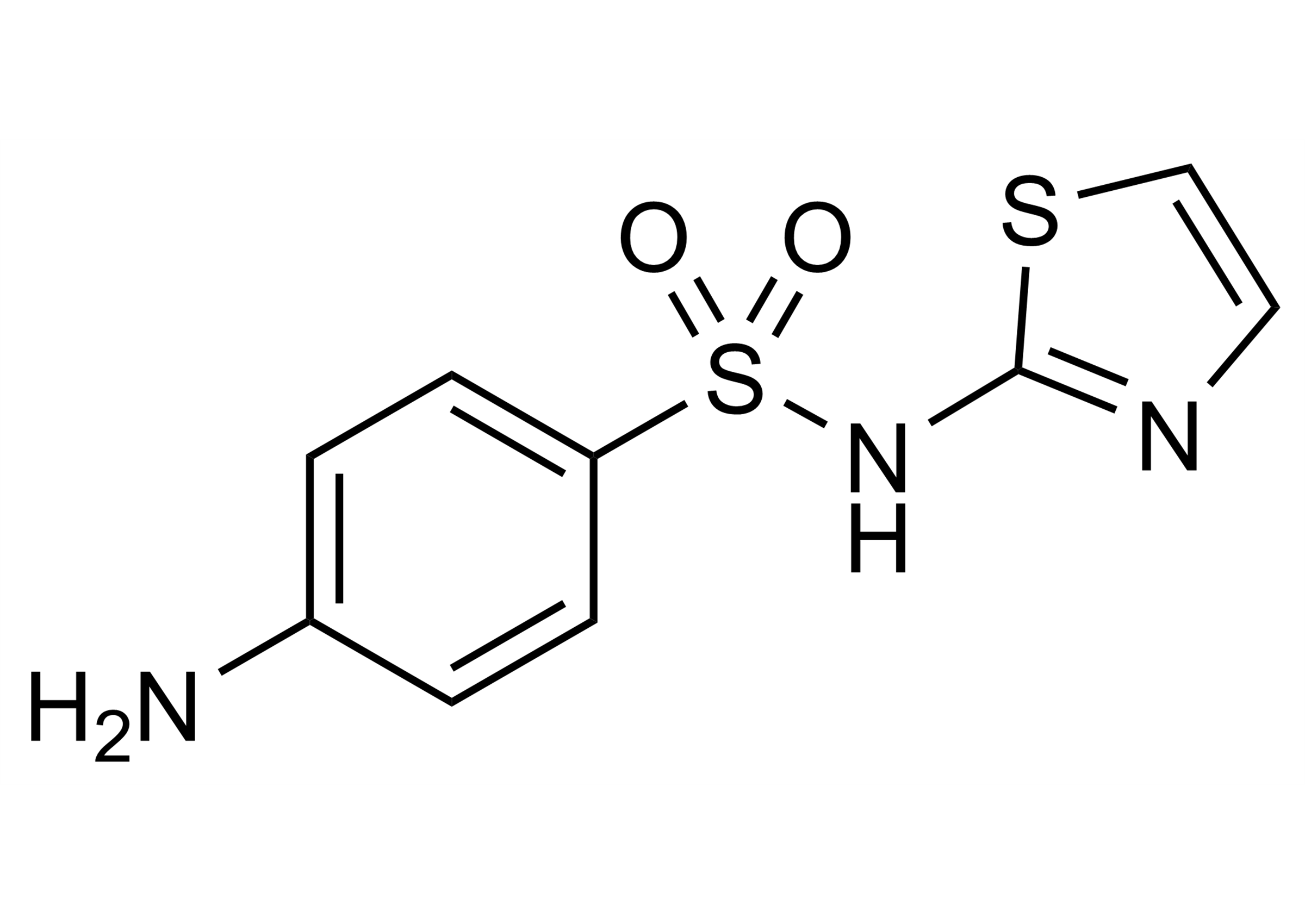 Sulfathiazole Reference Standard Structure - CAS 72-14-0 Sulfathiazole molecular structure reference standard (CAS 72-14-0)