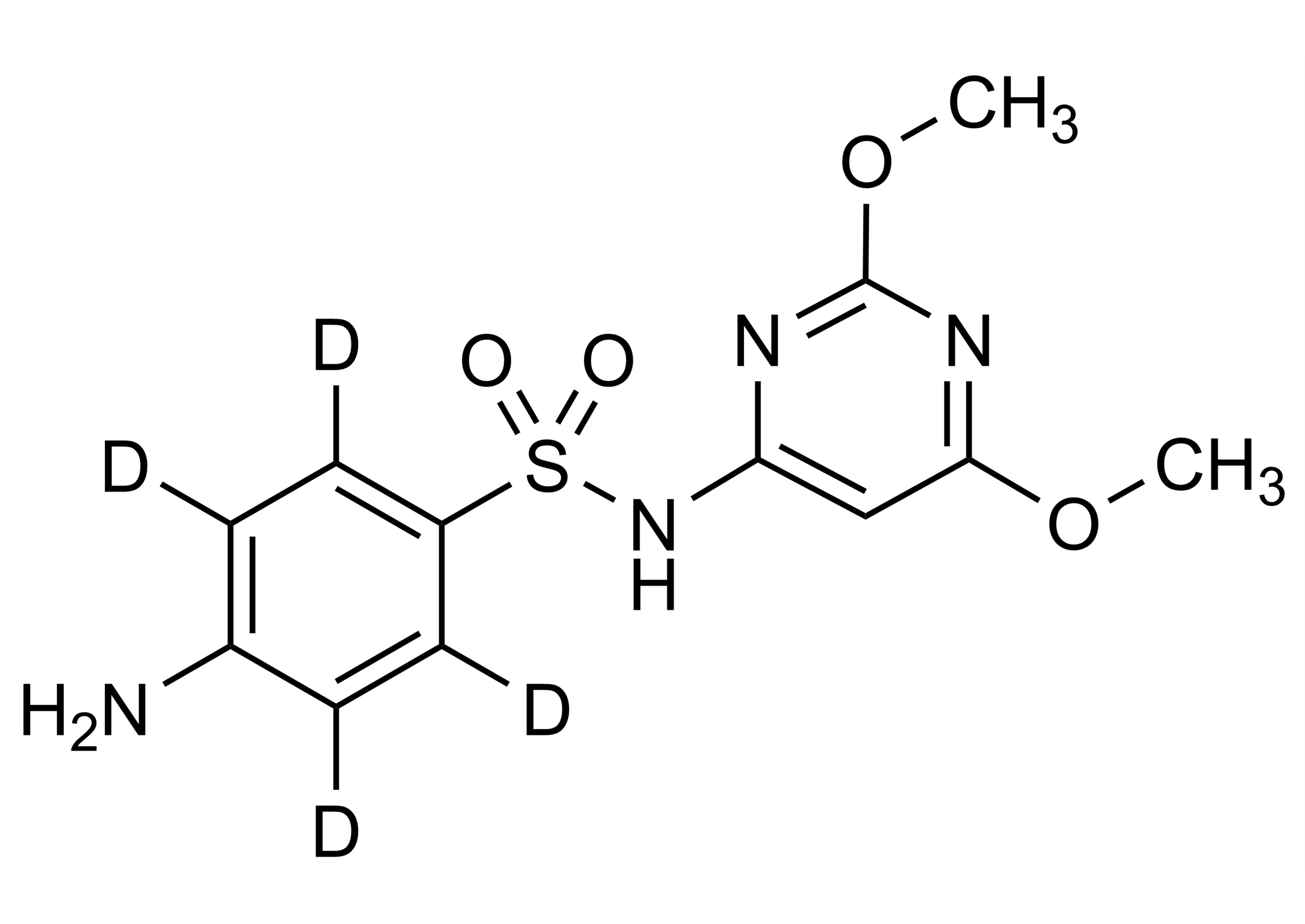 Sulfadimethoxine-D4 Reference Standard Structure (CAS 1020719-80-5) Sulfadimethoxine-D4 reference standard structure, CAS 1020719-80-5