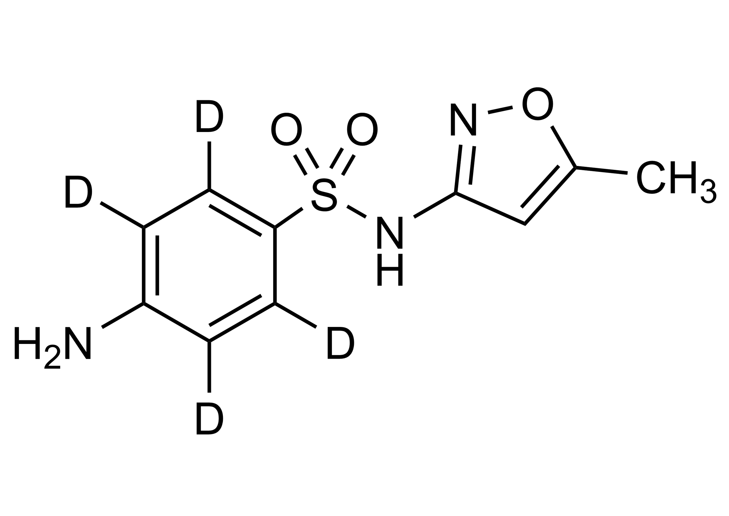 Sulfamethoxazole D4 Reference Standard Structure Sulfamethoxazole D4 reference standard molecular structure for LC-MS/MS and GC-MS analysis
