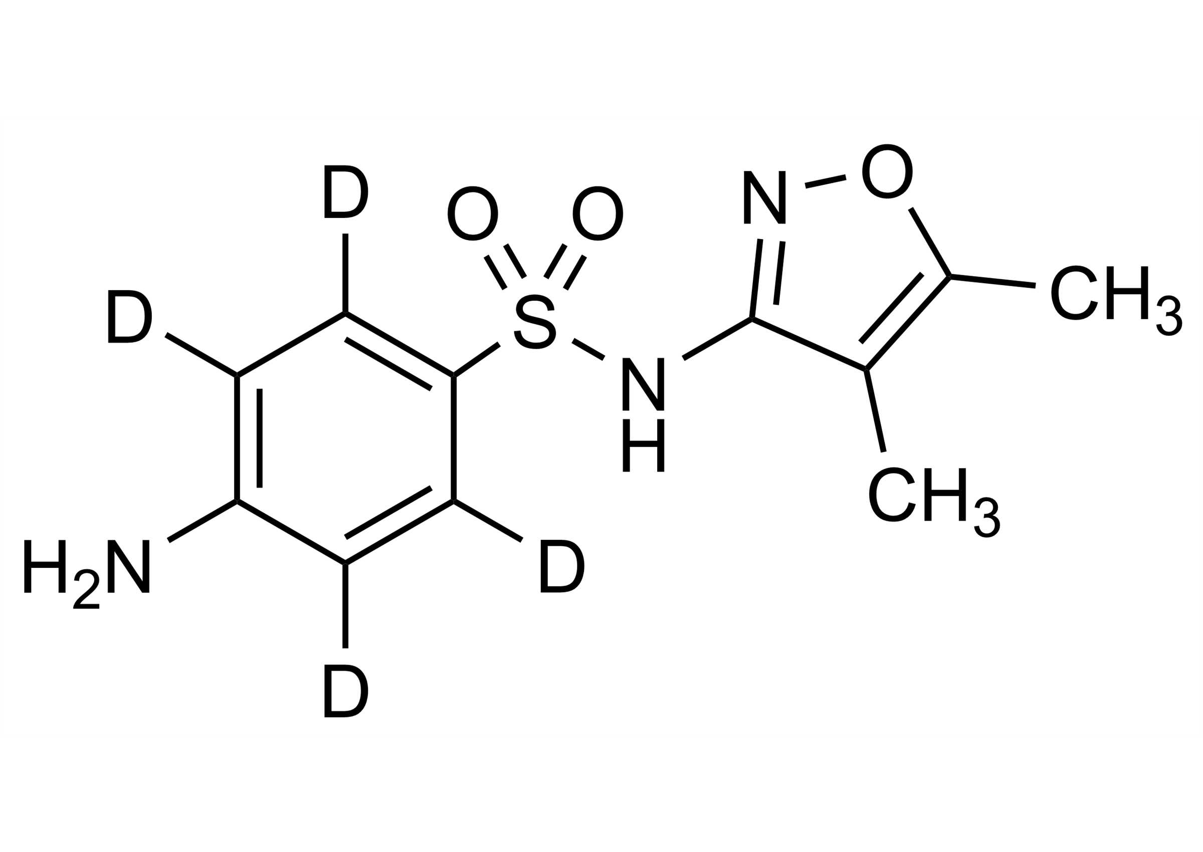 Sulfatroxazole-D4 Reference Standard Molecular Structure Sulfatroxazole D4 reference standard molecular structure for LC-MS/MS and GC-MS analysis