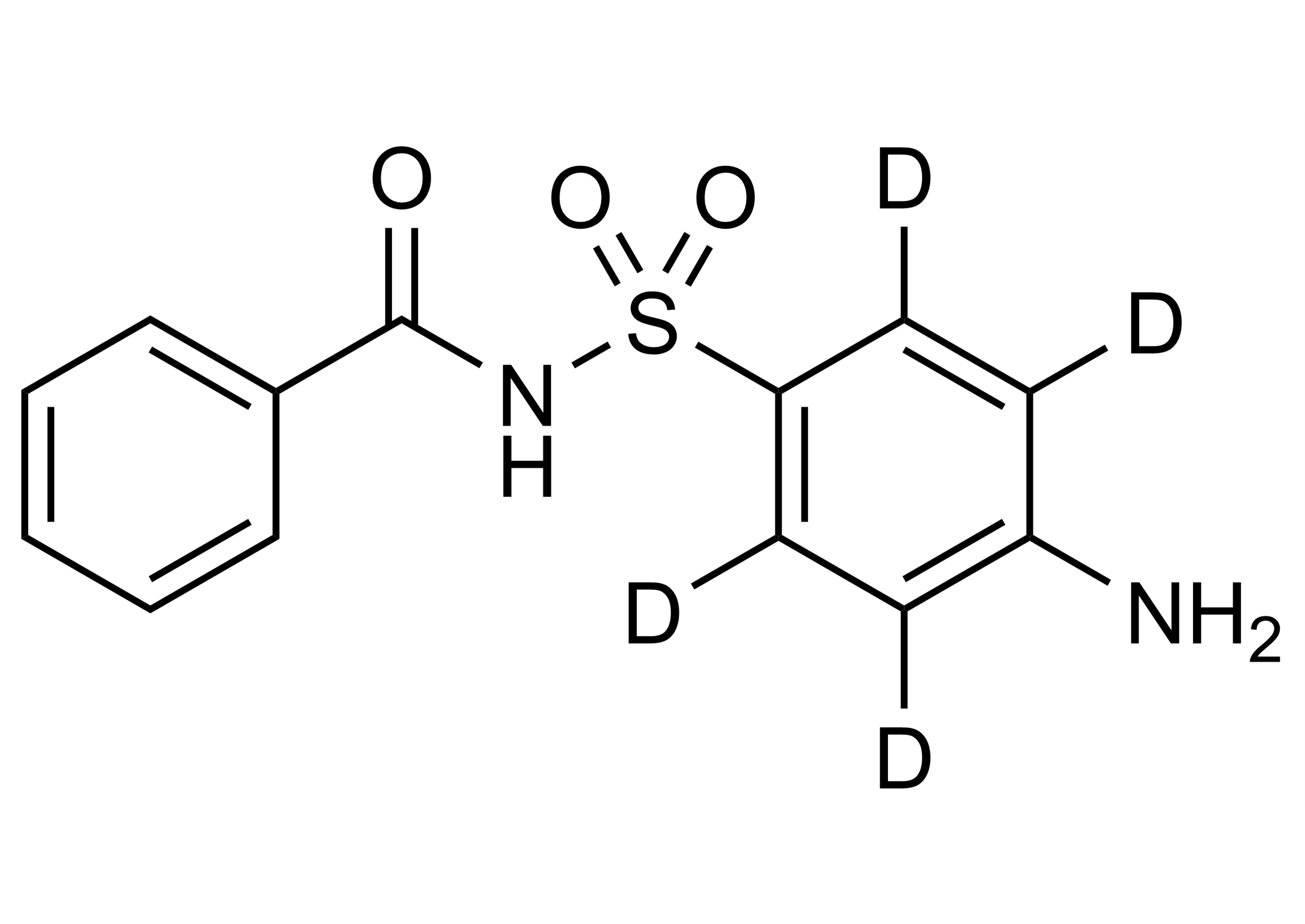 Sulfabenzamide D4 Reference Standard Molecular Structure Molecular structure of Sulfabenzamide D4 reference standard