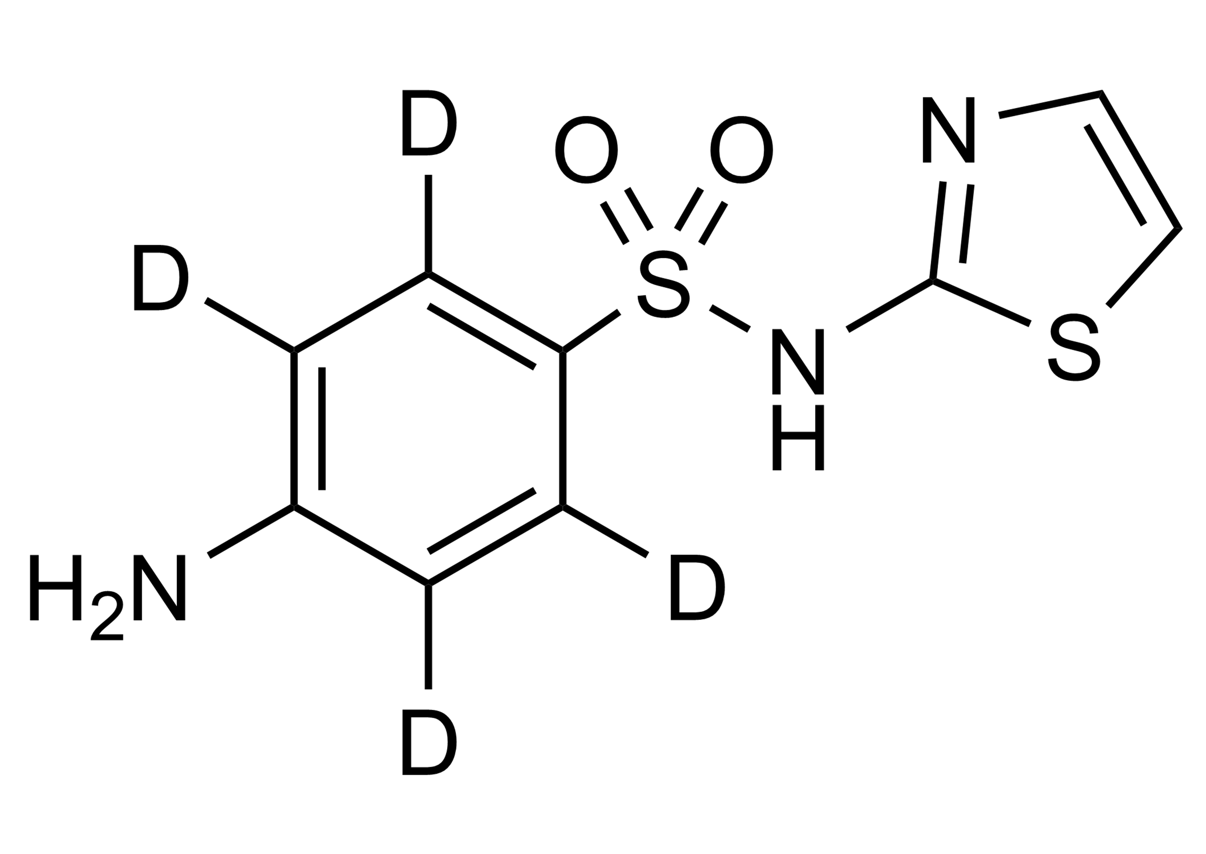 Sulfathiazole-D4 reference standard molecular structure Molecular structure of Sulfathiazole-D4 reference standard