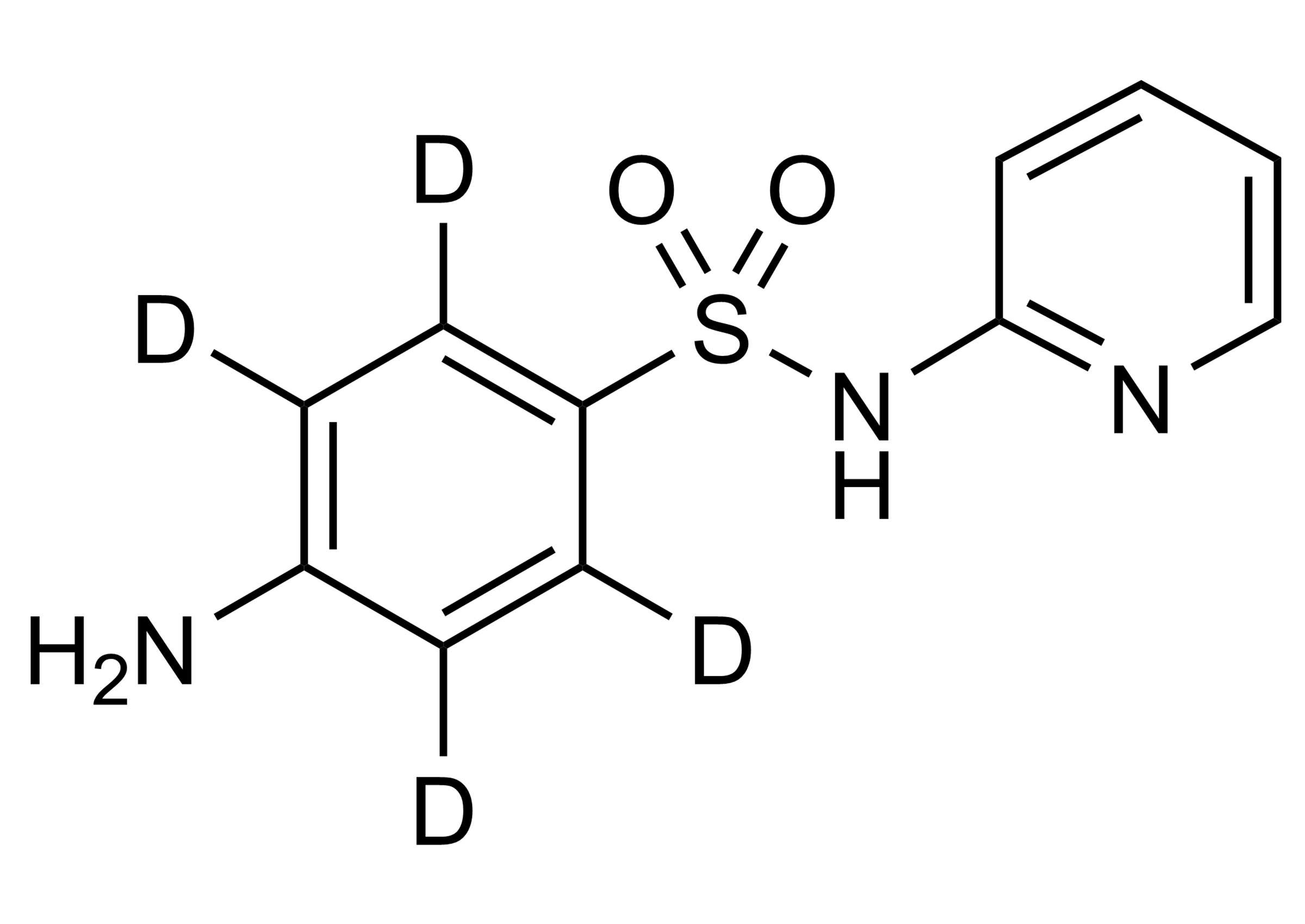 Sulfapyridine-D4 reference standard molecular structure Molecular structure of Sulfapyridine-D4 reference standard