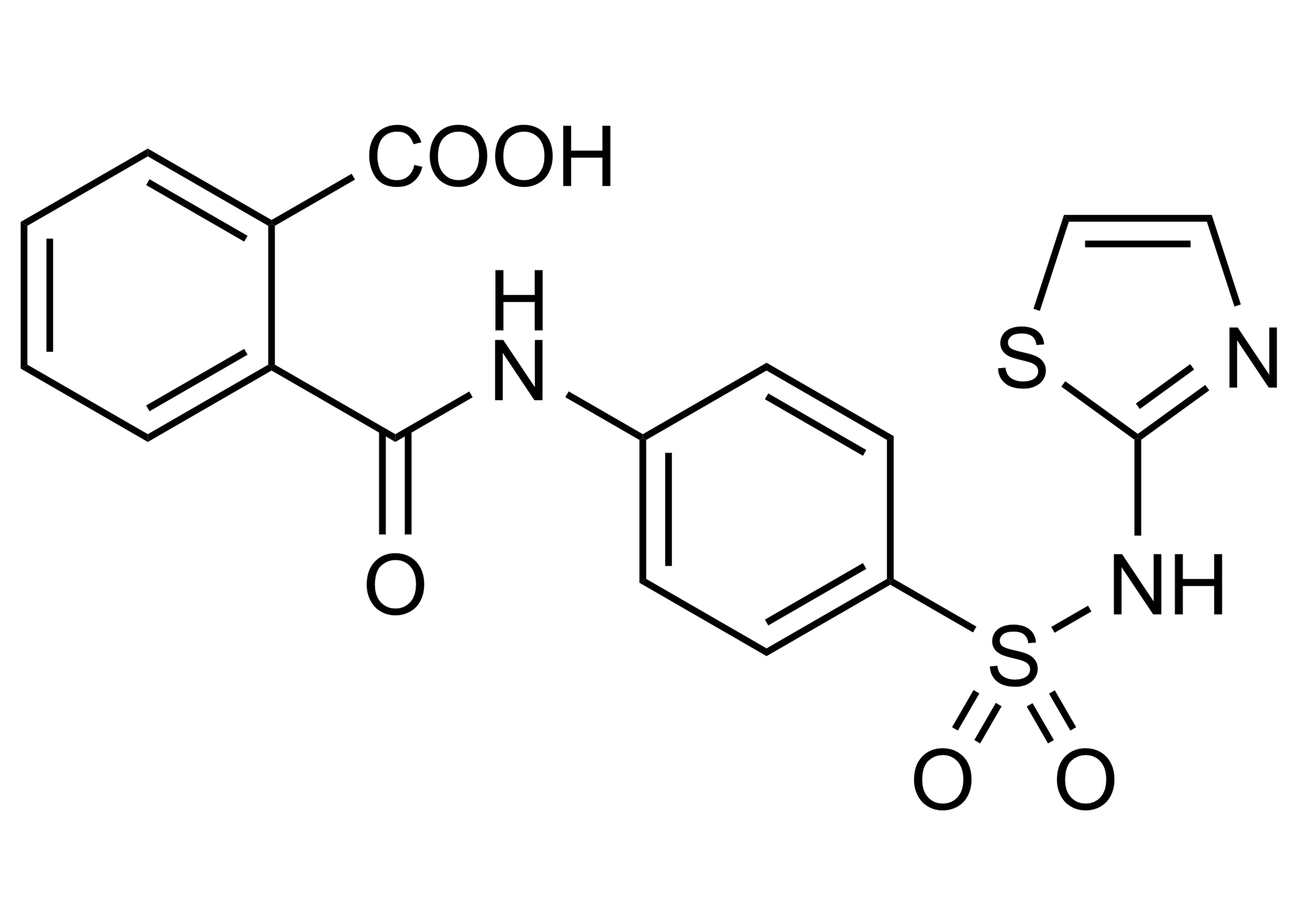Phthalylsulfathiazole Structural Formula Reference Standard Molecular structure of Phthalylsulfathiazole reference standard