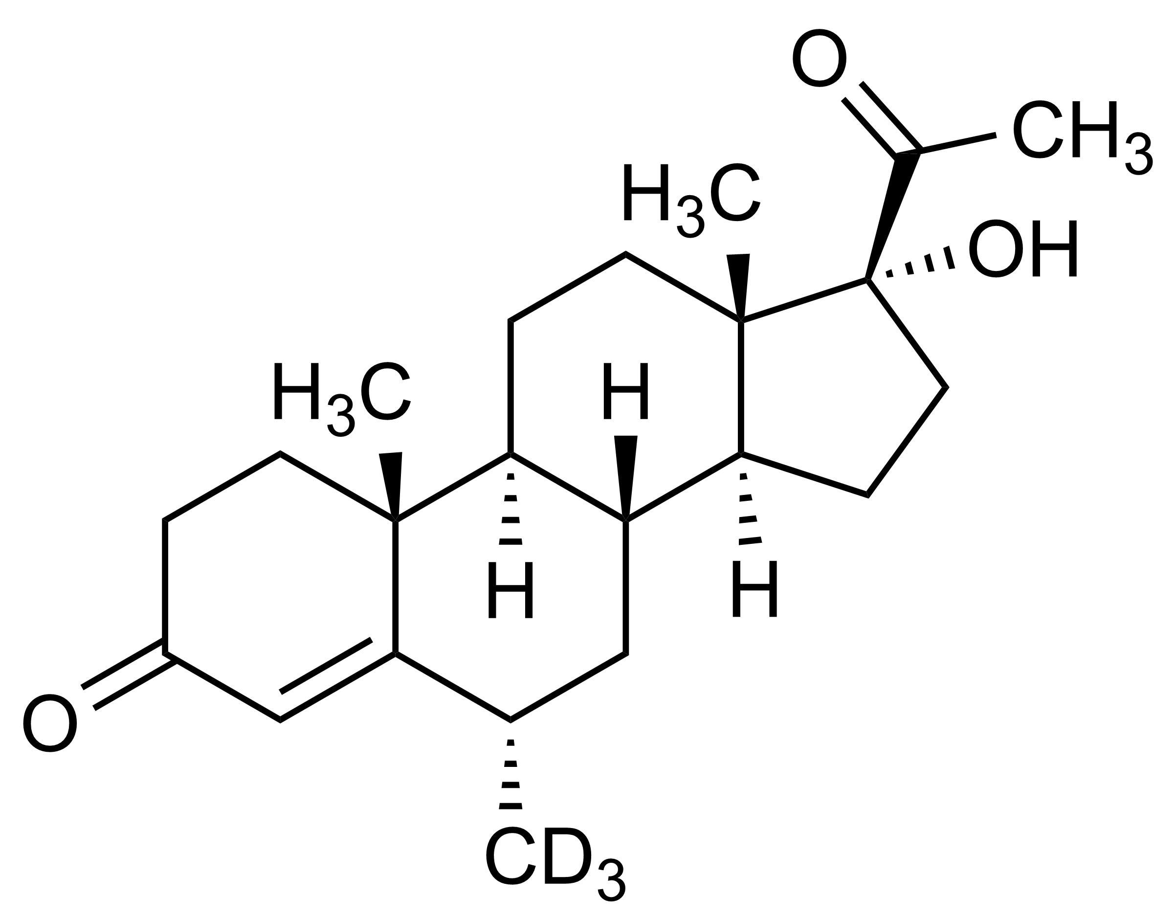 Medroxyprogesterone D3 reference standard molecular structure for LC-MS/MS and GC-MS calibration