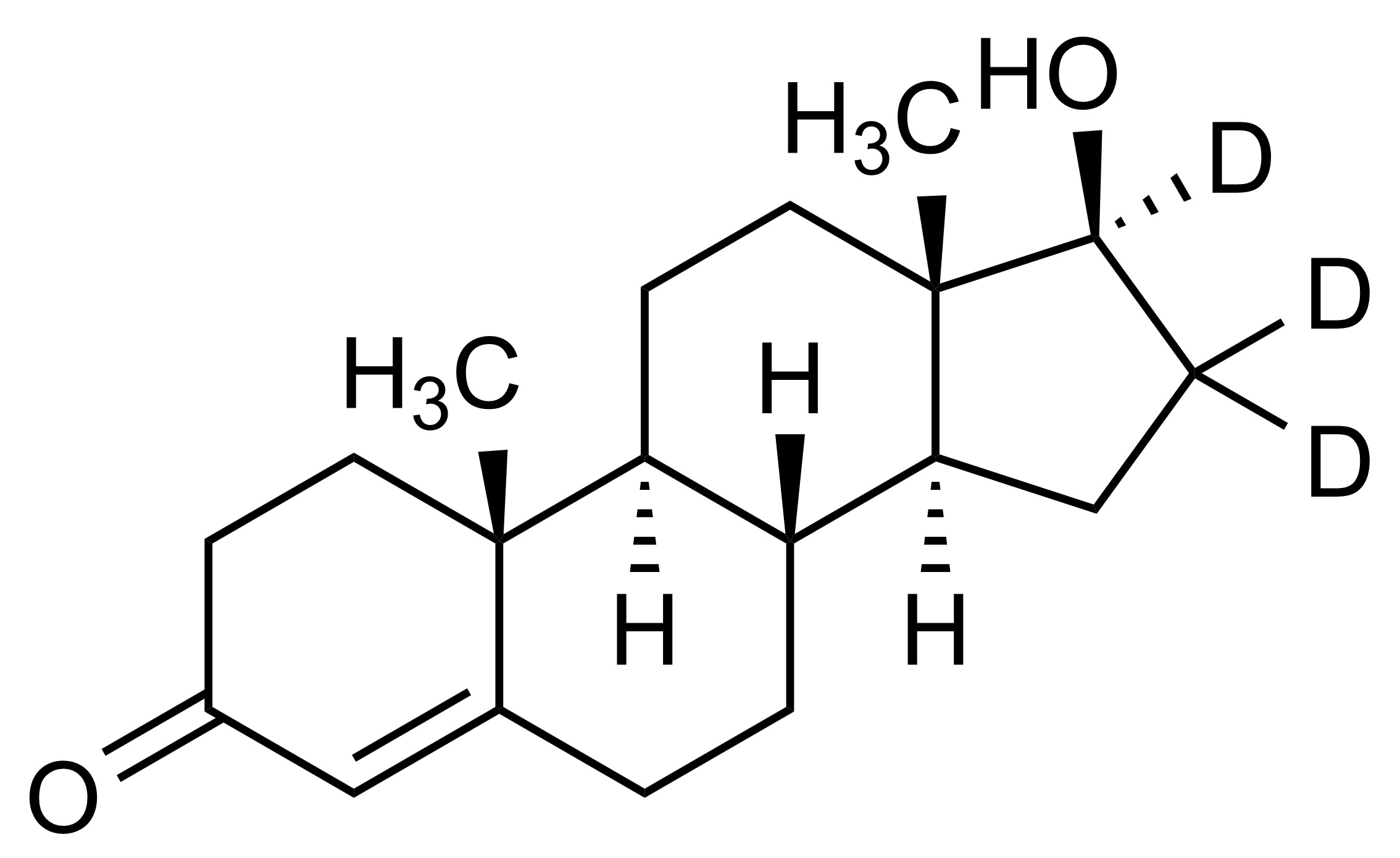 Testosterone-16,16,17-D3 Reference Standard Structure Molecular structure of Testosterone-16,16,17-D3 reference standard for mass spectrometry
