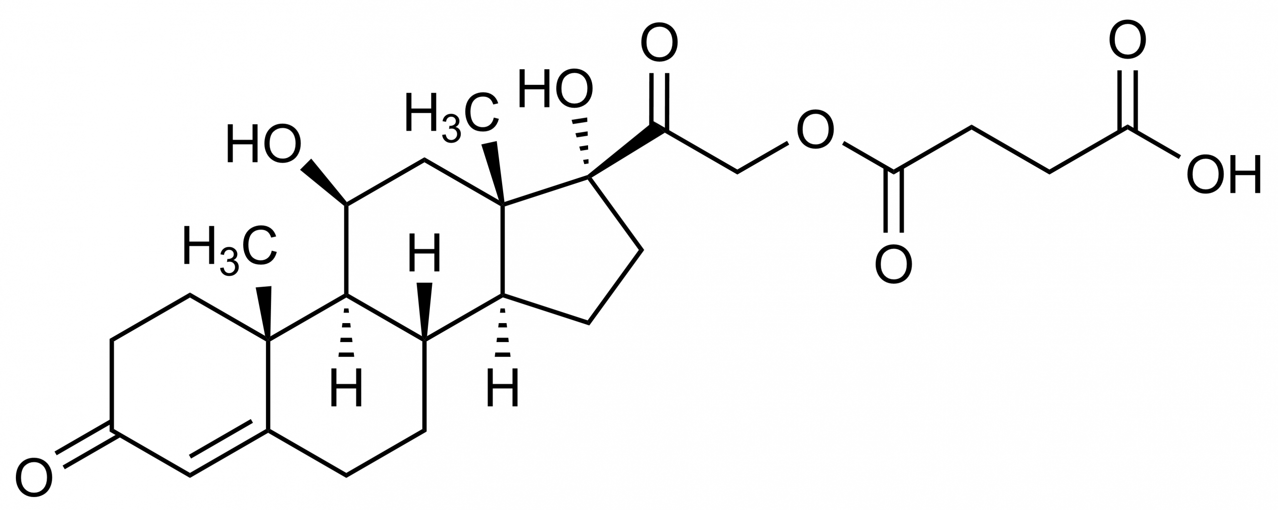 Hydrocortisone 21-hemisuccinate Reference Standard Structure Molecular structure of Hydrocortisone 21-hemisuccinate reference standard for LC-MS/MS and GC-MS analysis