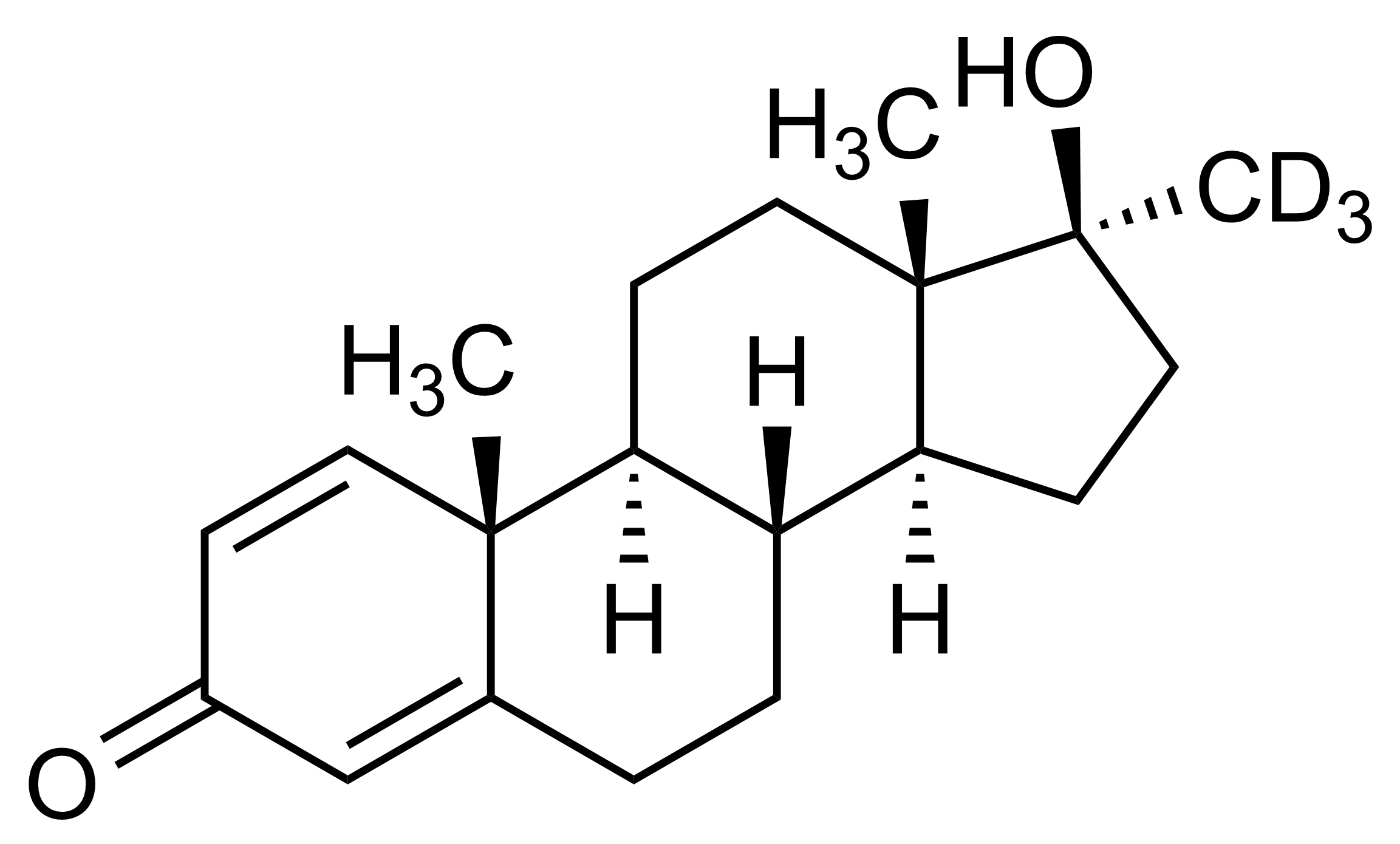 Methandienone-D3 Reference Standard Structure Methandienone-D3 reference standard molecular structure for LC-MS/MS and GC-MS