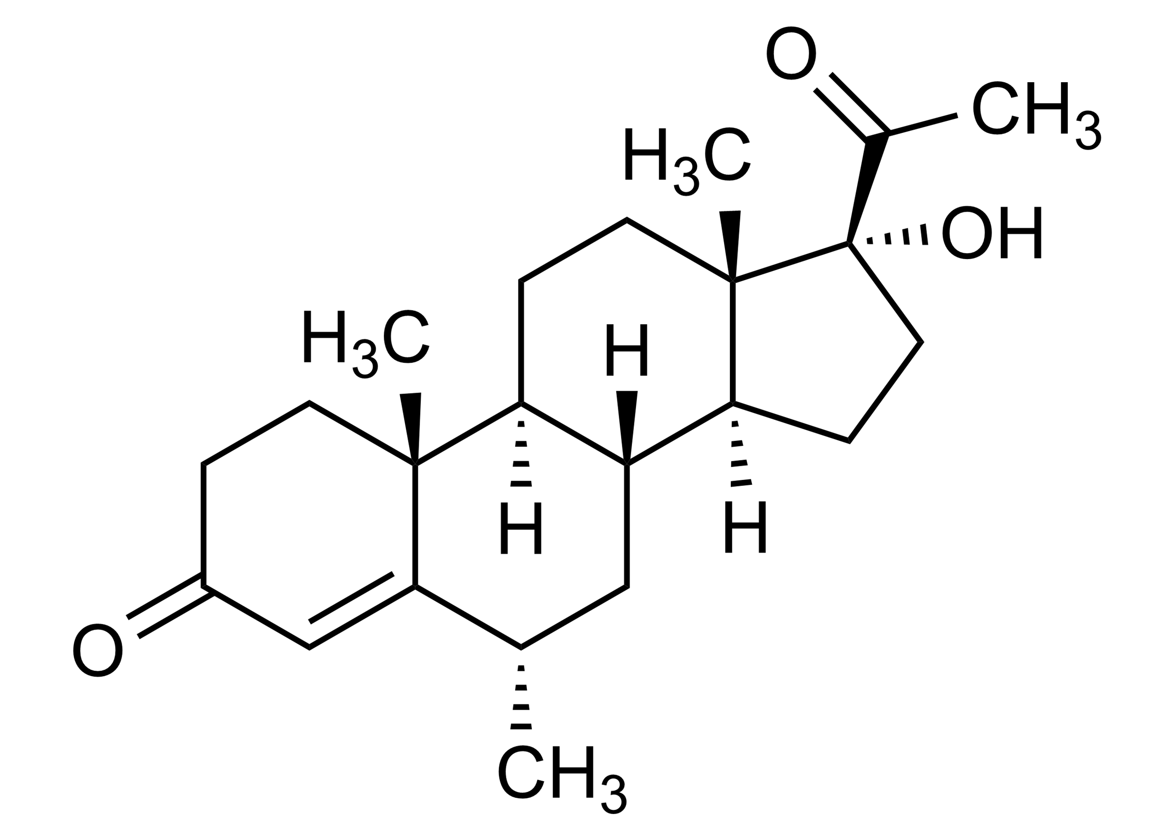Medroxyprogesterone reference standard molecular structure (CAS 520-85-4)