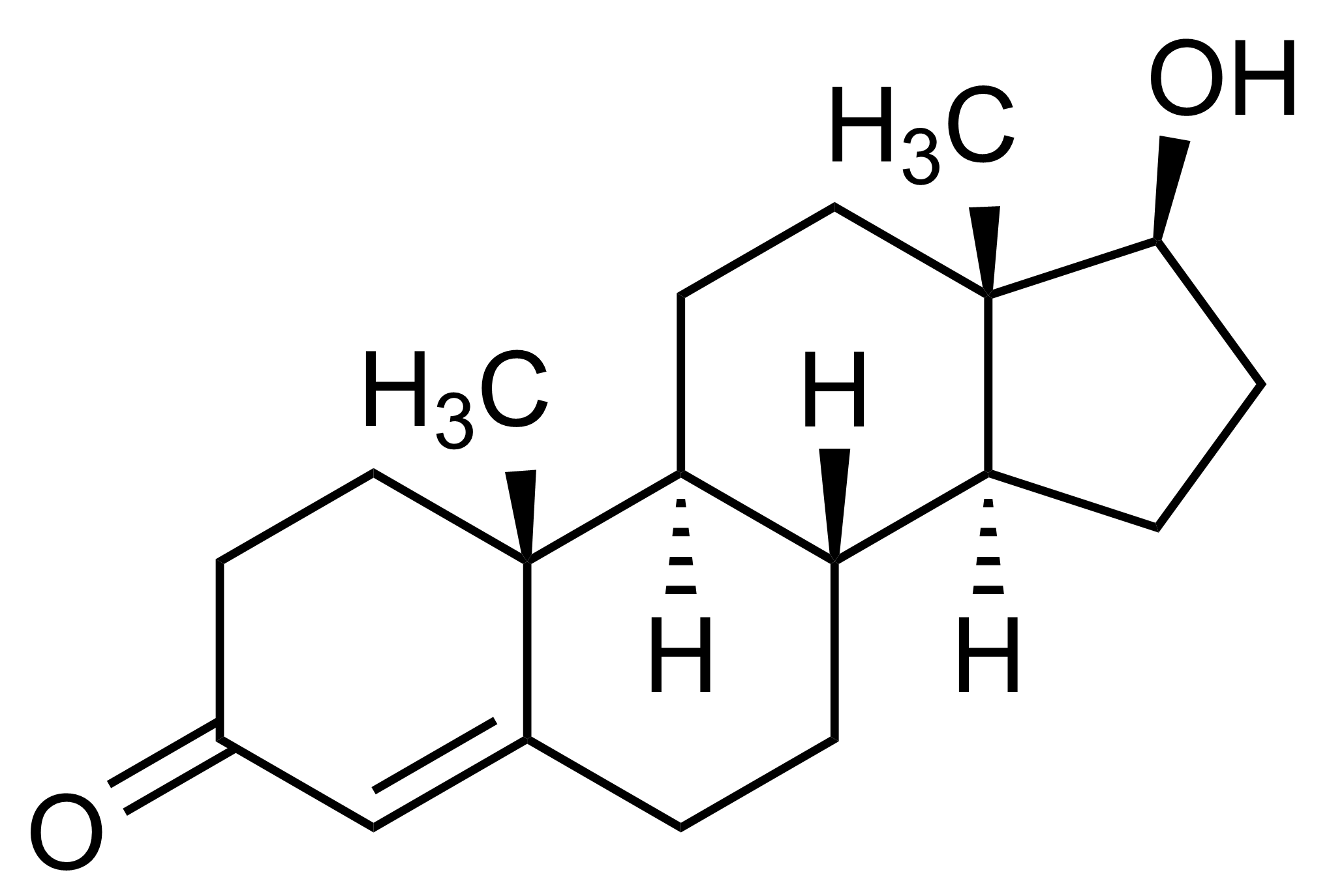 Testosterone reference standard molecular structure (CAS 58-22-0) for LC-MS/MS and GC-MS analysis