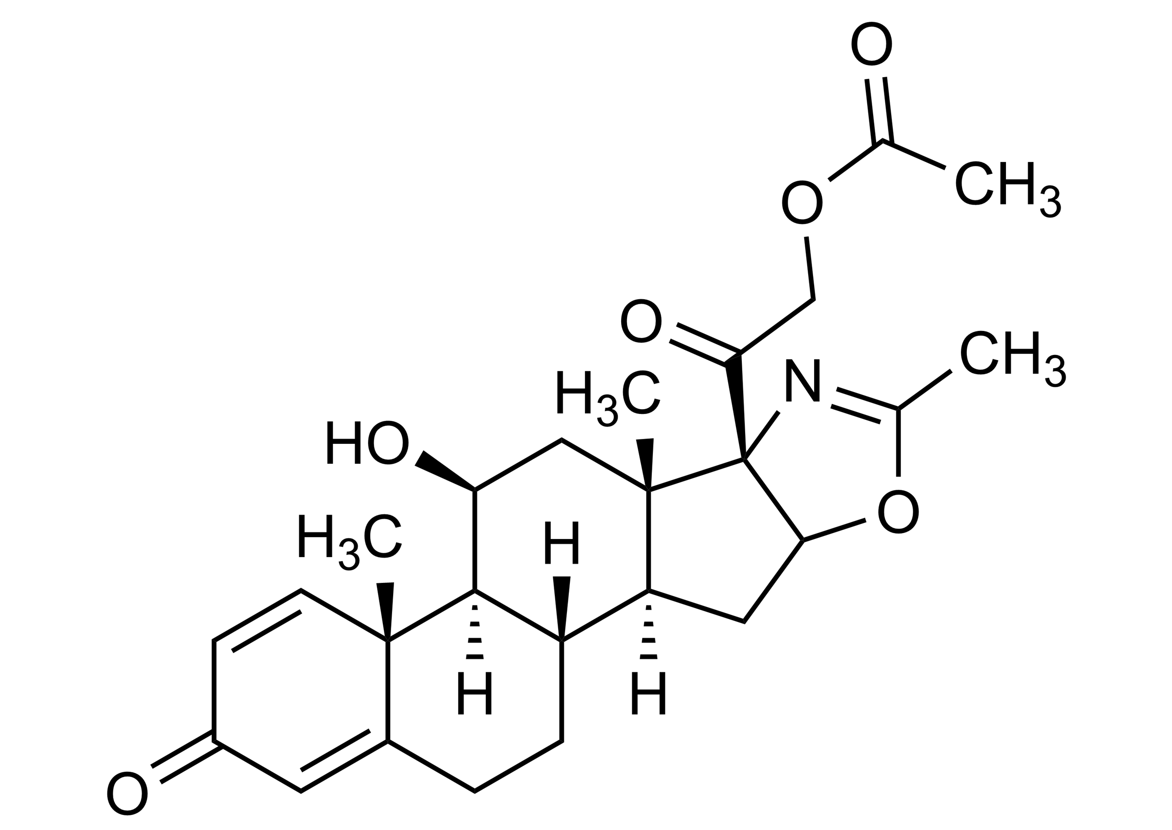 Deflazacort reference standard molecular structure for LC-MS/MS and GC-MS calibration