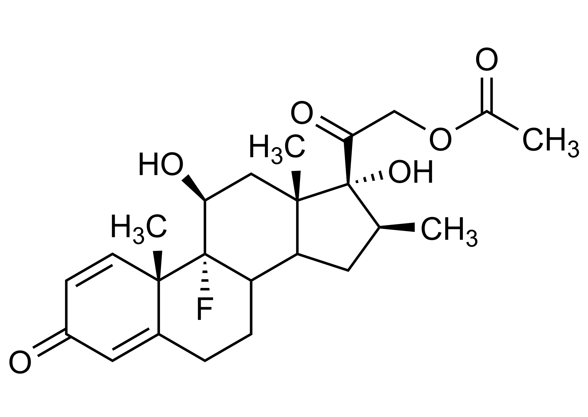 Molecular structure of Betamethasone acetate reference standard for LC-MS/MS and GC-MS analysis