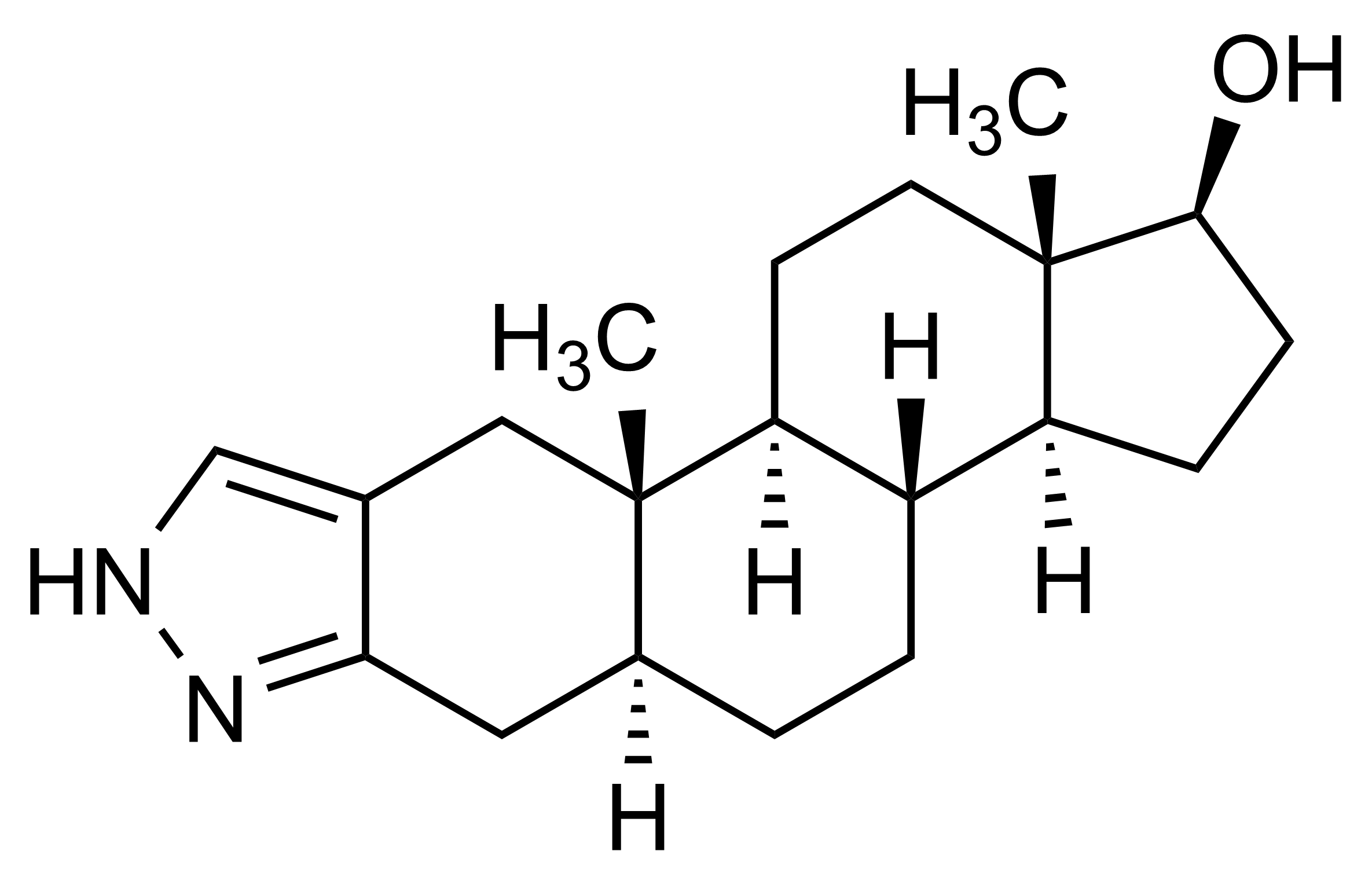 Molecular structure of 17alpha-Demethylated Stanozolol reference standard for LC-MS/MS and GC-MS quantification