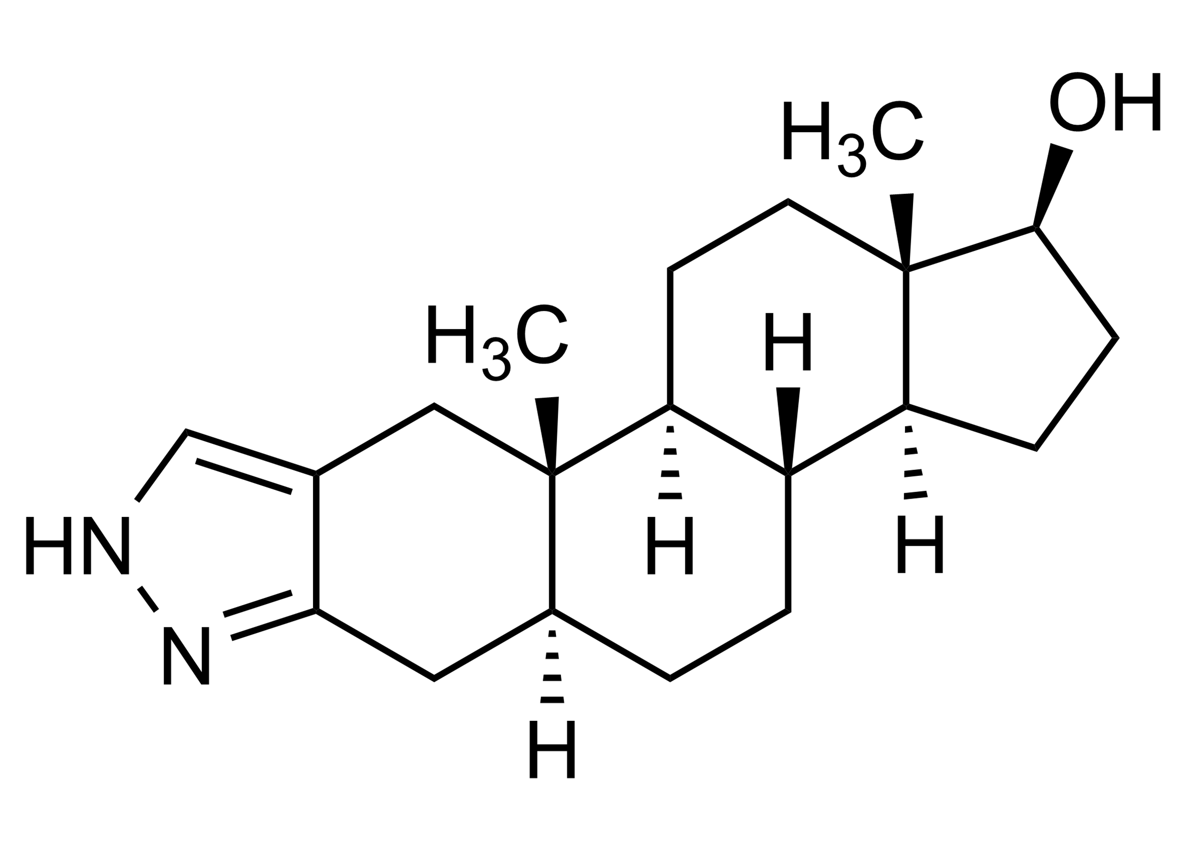 Molecular structure of 17alpha-Demethylated Stanozolol reference standard for LC-MS/MS and GC-MS quantification