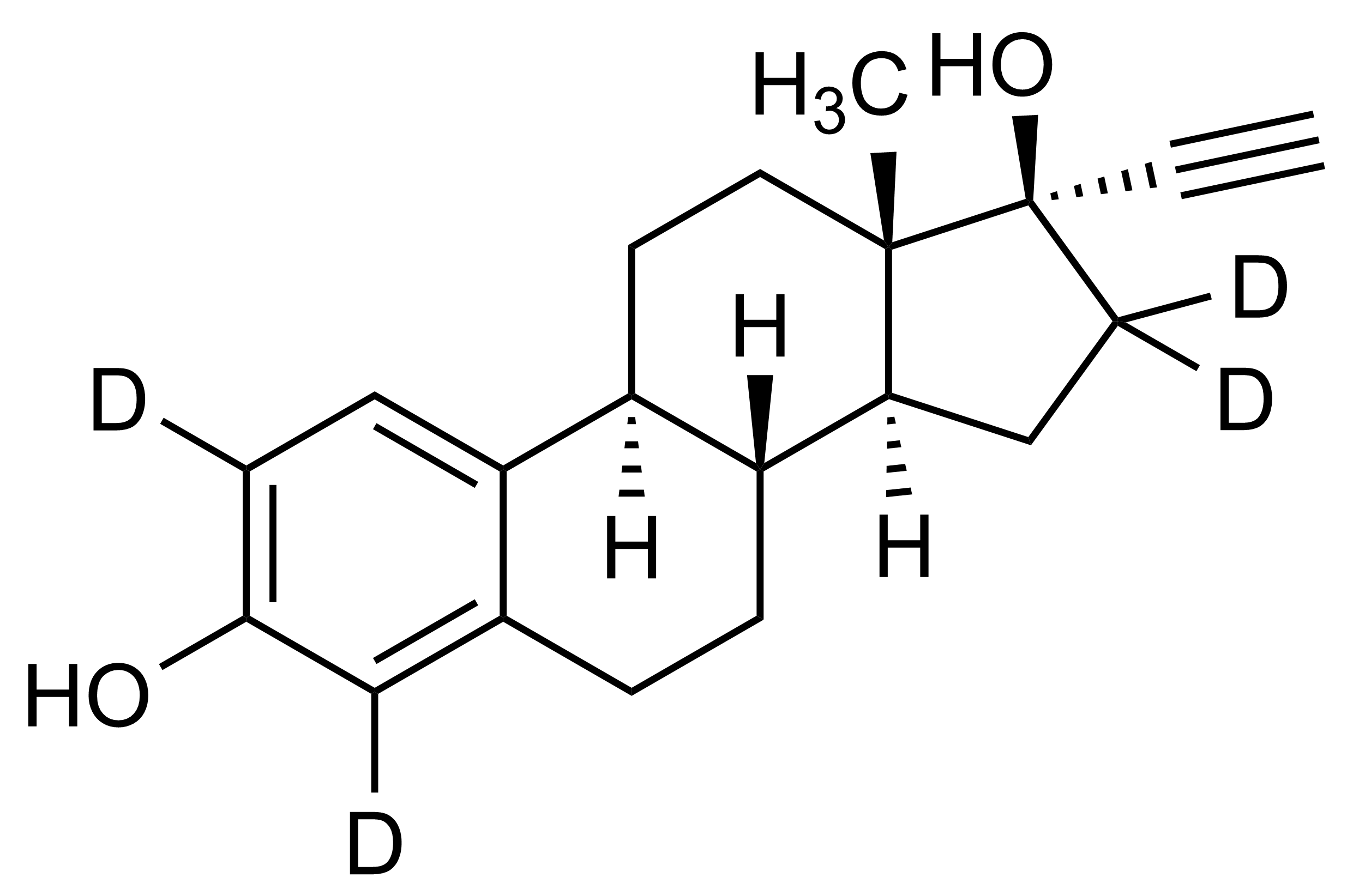 17alpha-Ethynylestradiol-D4 molecular structure reference standard (CAS 350820-06-3)