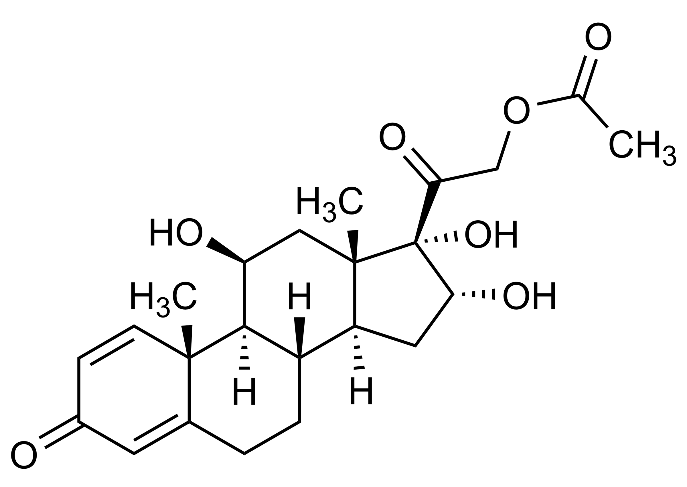 16alpha Hydroxyprednisolone acetate Reference Standard Molecular Structure Molecular structure of 16alpha Hydroxyprednisolone acetate reference standard for LC-MS/MS and GC-MS quantification