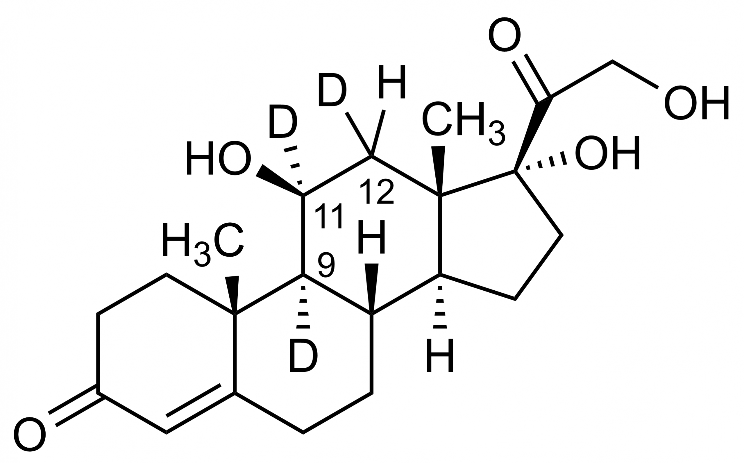 Cortisol-9,11,12-D3 Reference Standard Molecular Structure Cortisol-9,11,12-D3 reference standard molecular structure for LC-MS/MS and GC-MS calibration