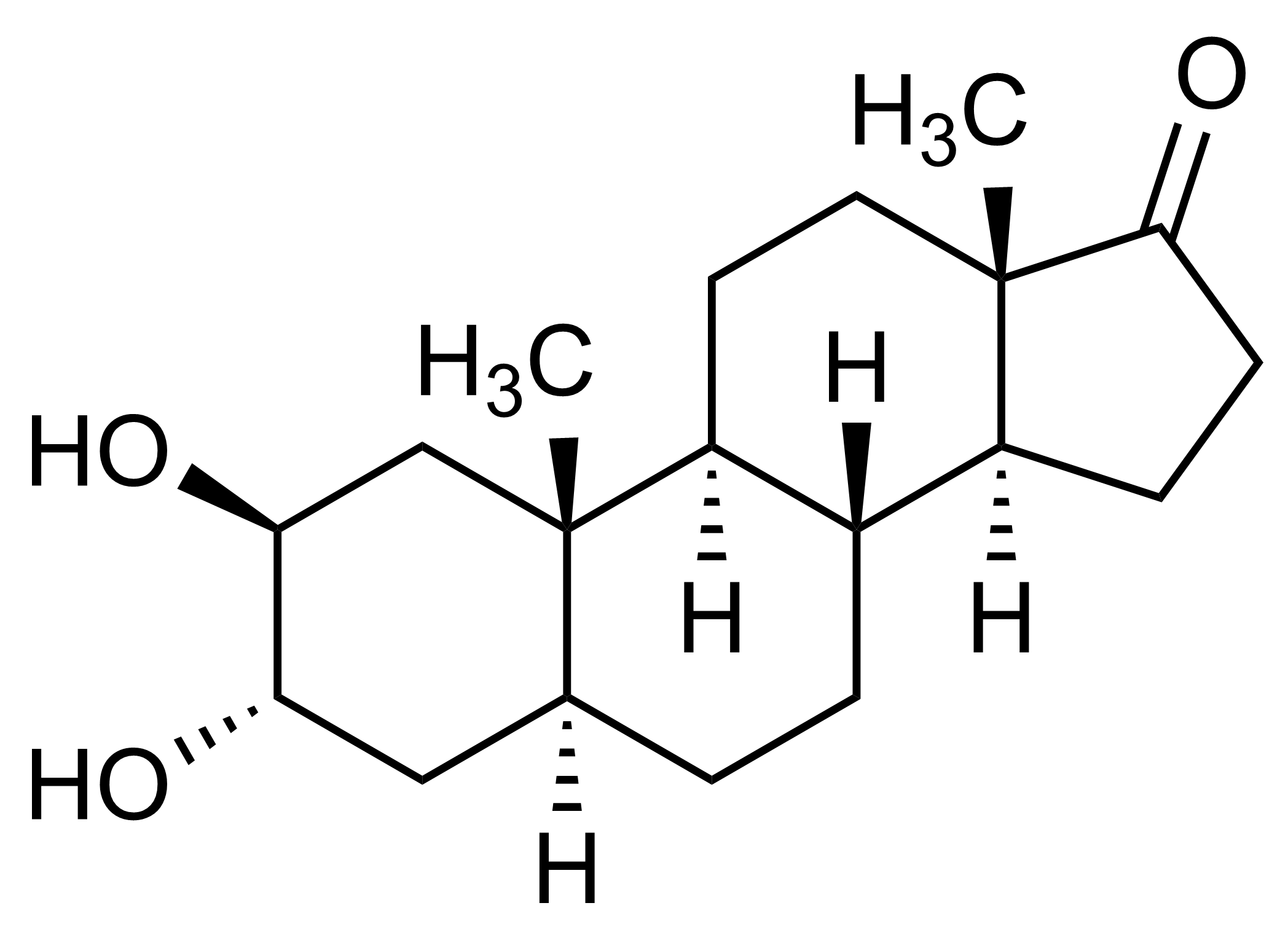 2beta,3alpha,5alpha-2,3-Dihydroxyandrostan-17-one molecular structure reference standard for LC-MS/MS and GC-MS quantification