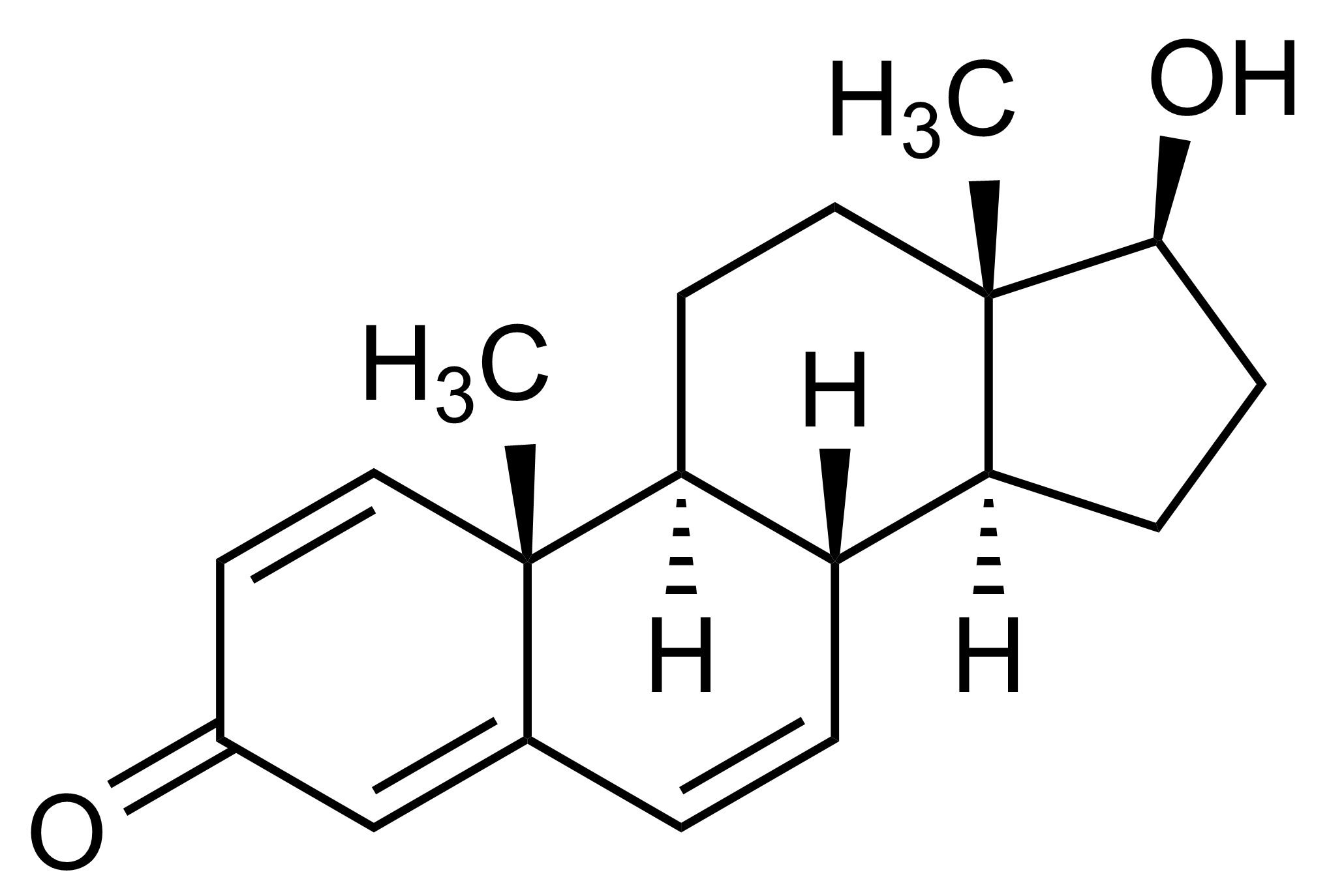 Molecular structure of 1,4,6-Androstatriene-17beta-ol-3-one reference standard for LC-MS/MS workflows