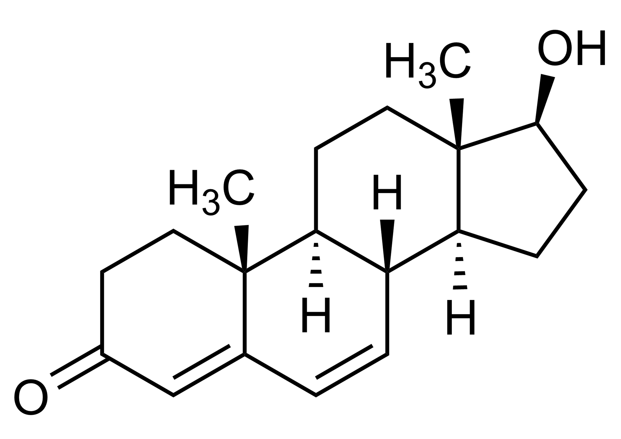 Molecular structure of 17beta-Hydroxyandrosta-4,6-dien-3-one reference standard for LC-MS/MS and GC-MS analysis