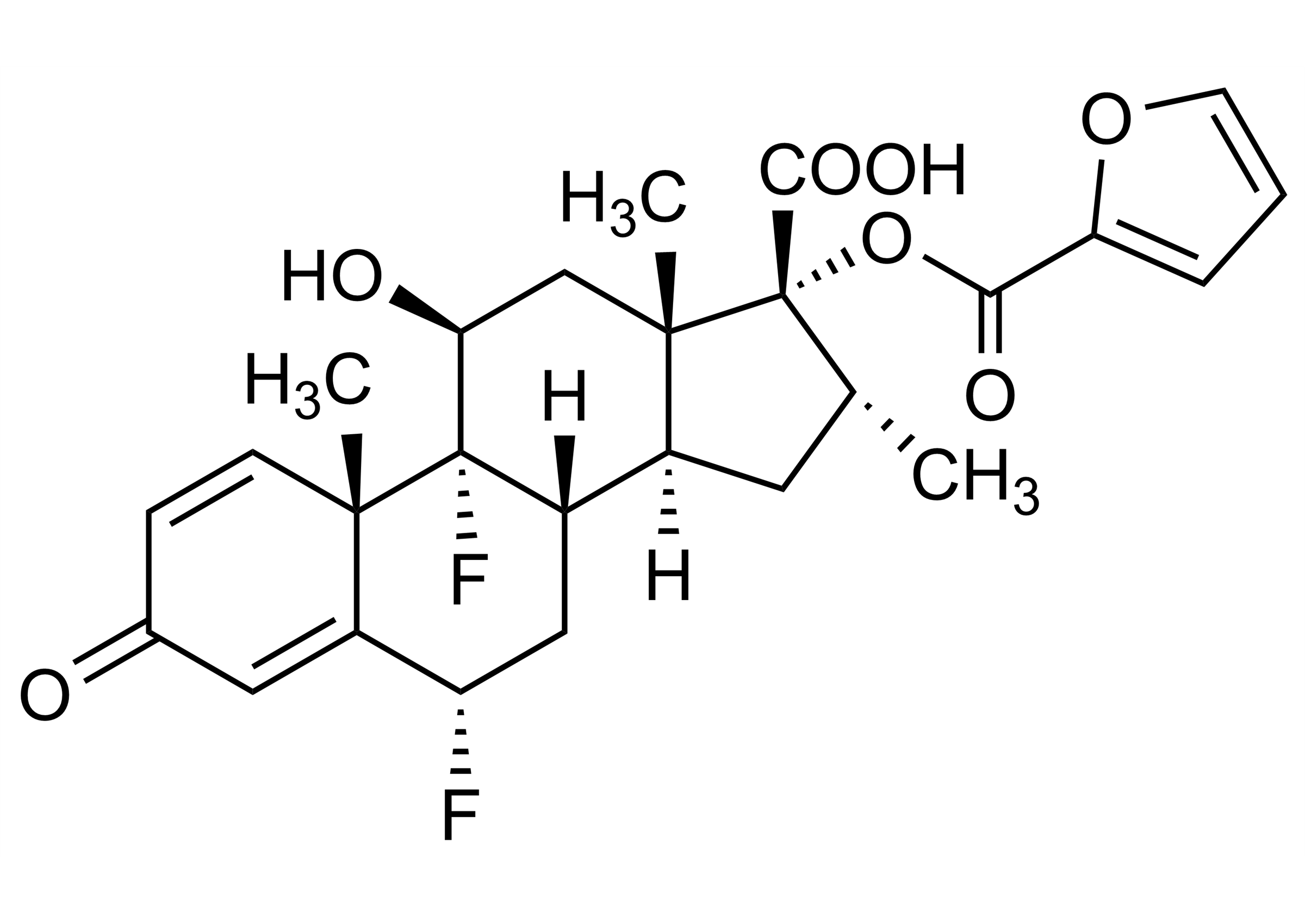 Fluticasone furoate Metabolite M10 reference standard molecular structure for LC-MS/MS and GC-MS analysis
