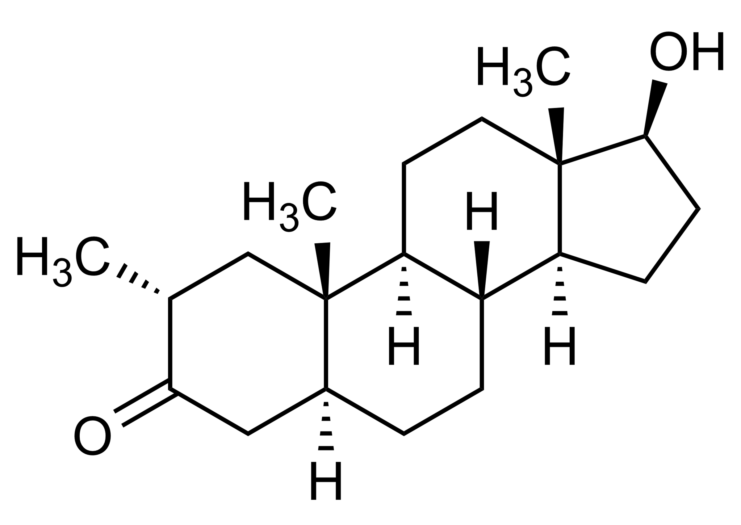 Drostanolone molecular structure reference standard for LC-MS/MS and GC-MS analysis (CAS 58-19-5)
