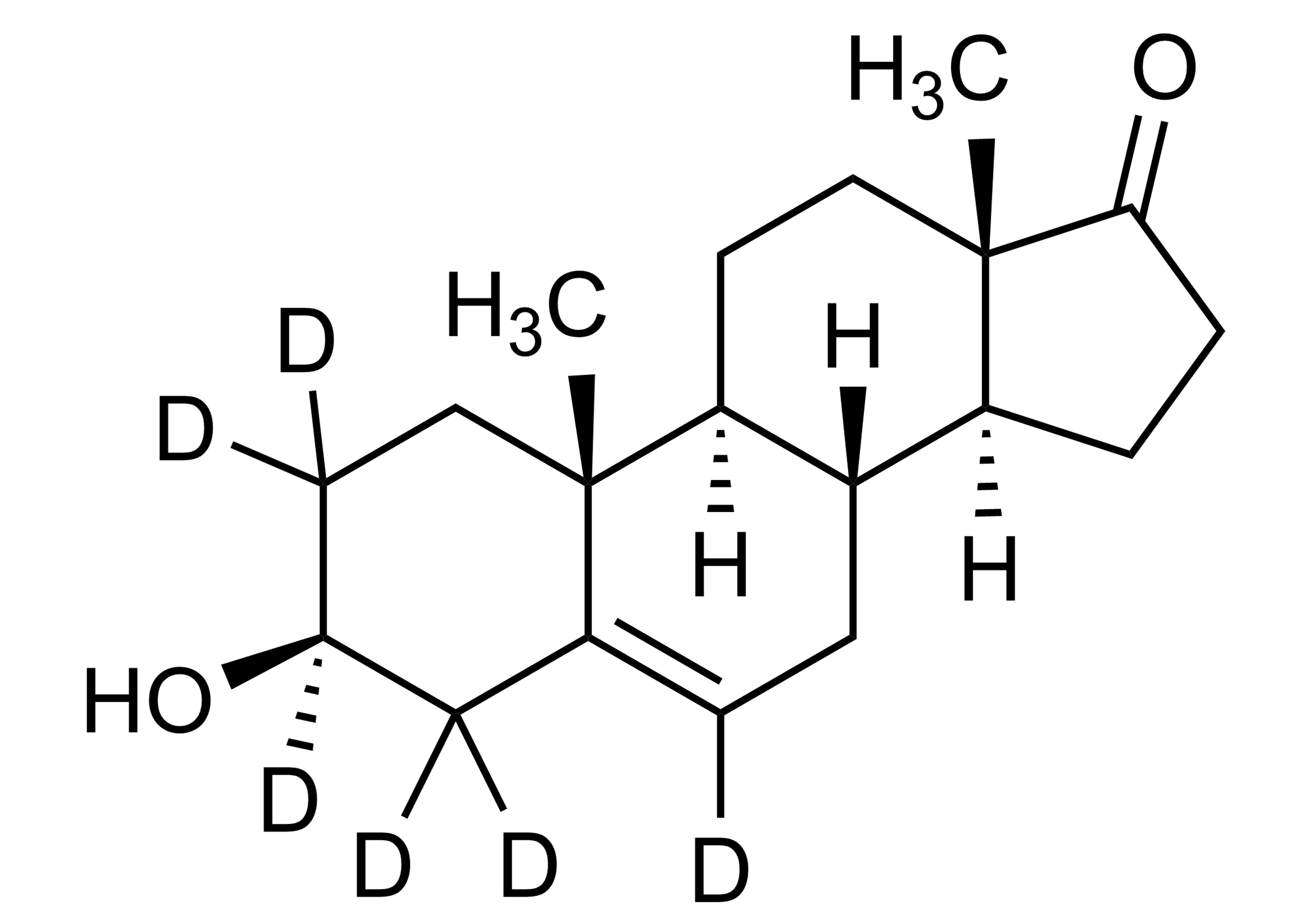 Dehydroepiandrosterone D6 reference standard molecular structure (CAS 1261254-39-0)