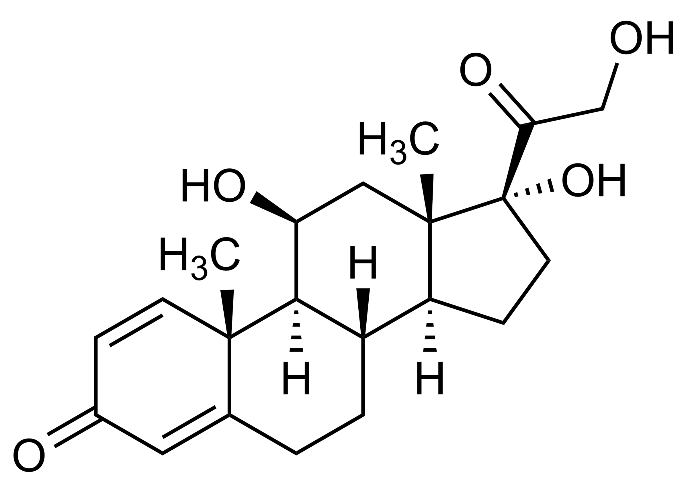 Prednisolone reference standard molecular structure for LC-MS/MS and GC-MS analysis (CAS 50-24-8)
