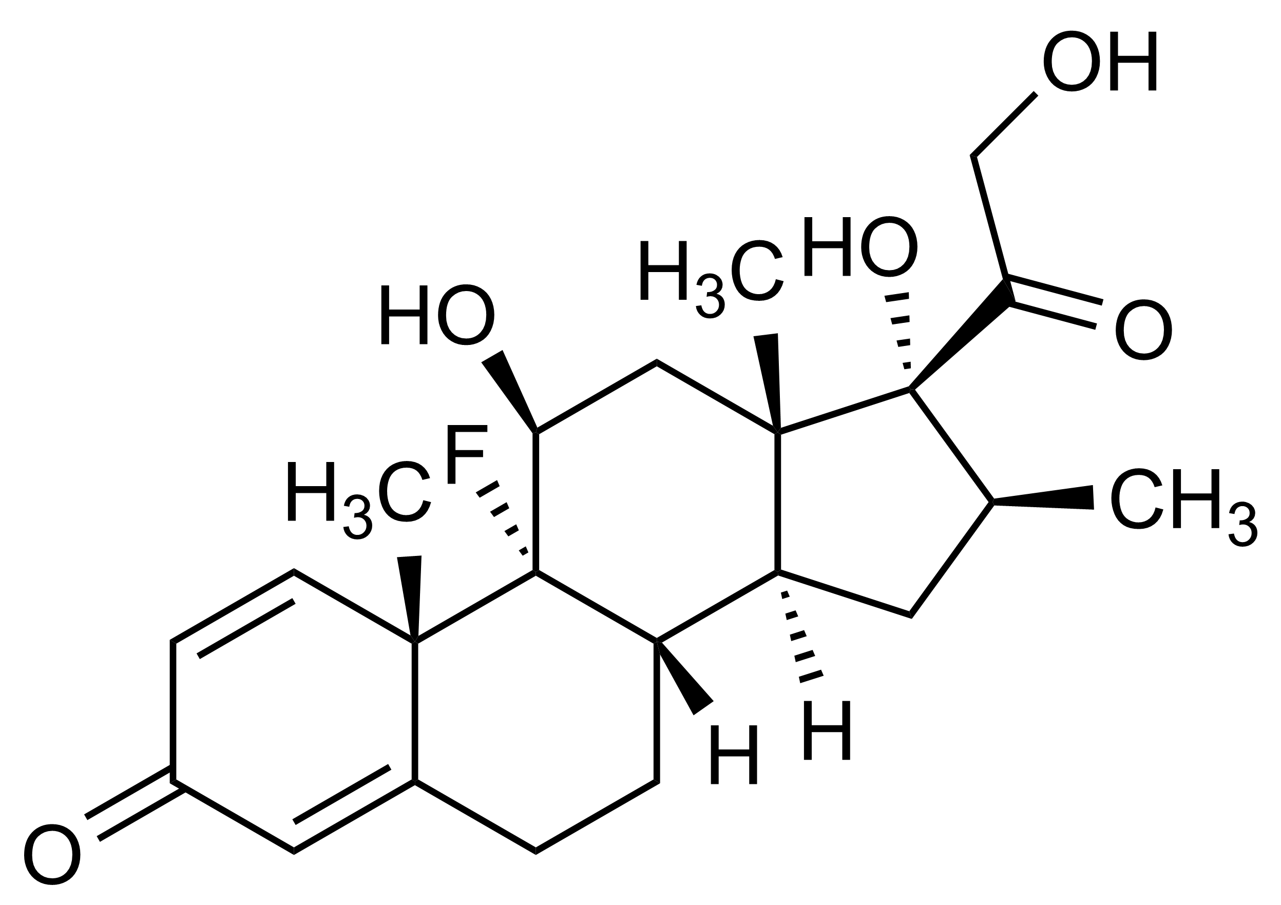 Betamethasone reference standard molecular structure for LC-MS/MS and GC-MS calibration by WITEGA Laboratorien Berlin-Adlershof GmbH