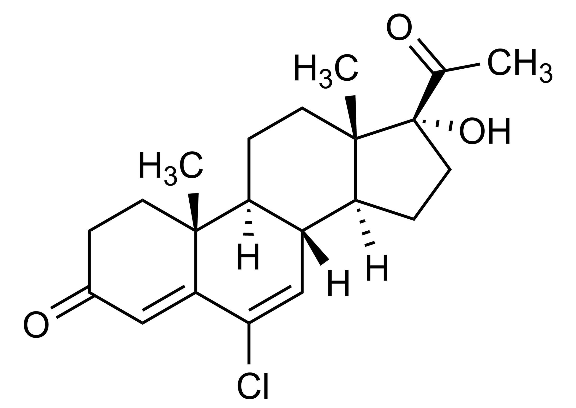 Chlormadinone reference standard molecular structure for LC-MS/MS and GC-MS analysis