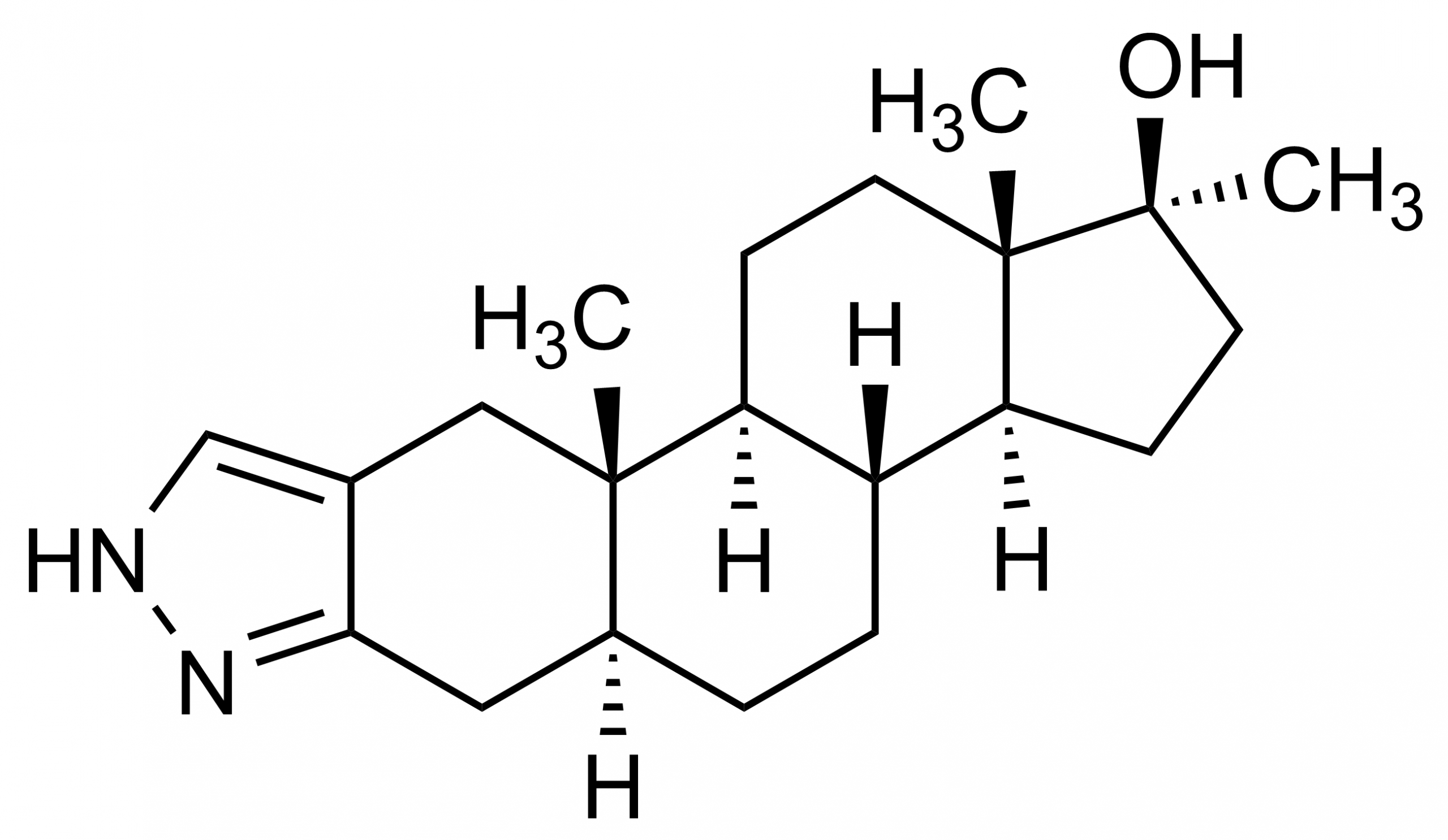 Molecular structure of Stanozolol reference standard