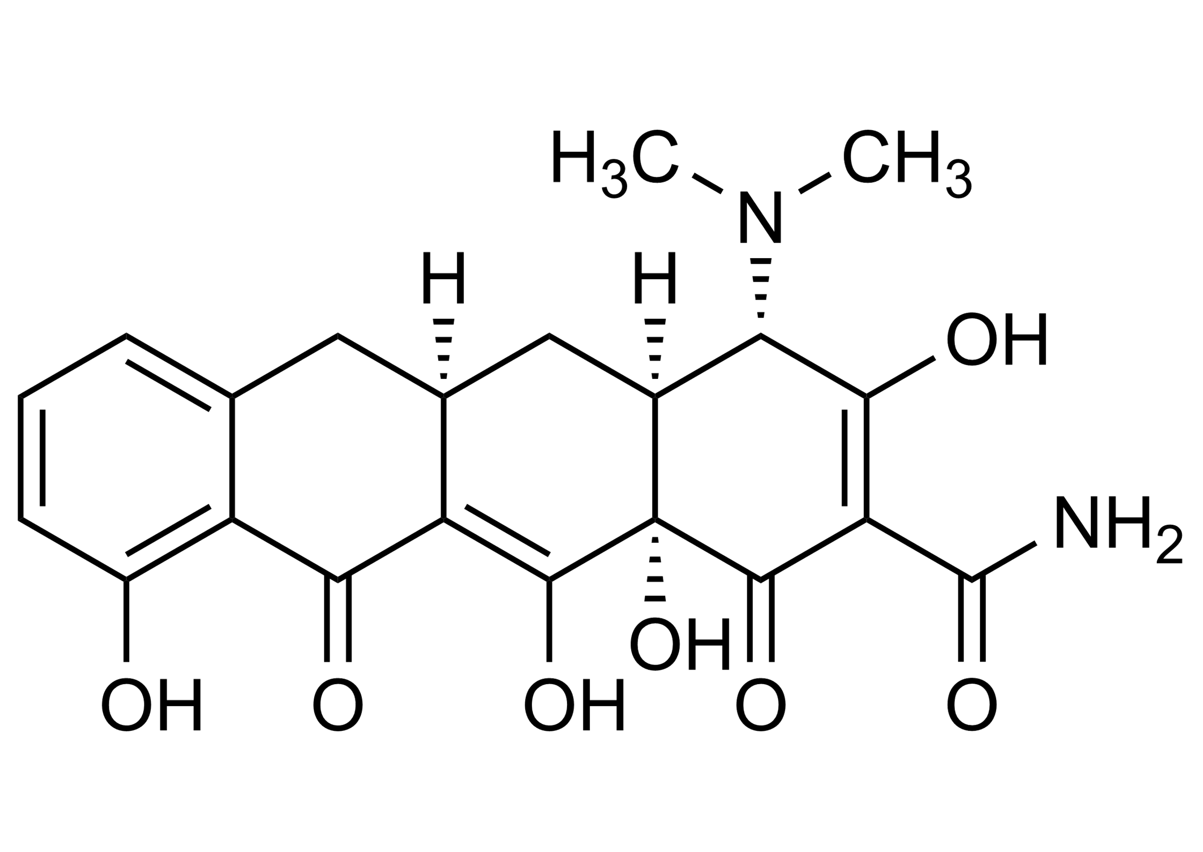 Sancycline Molecular Structure - Reference Standard Image Sancycline molecular structure reference standard for LC-MS/MS and GC-MS analysis