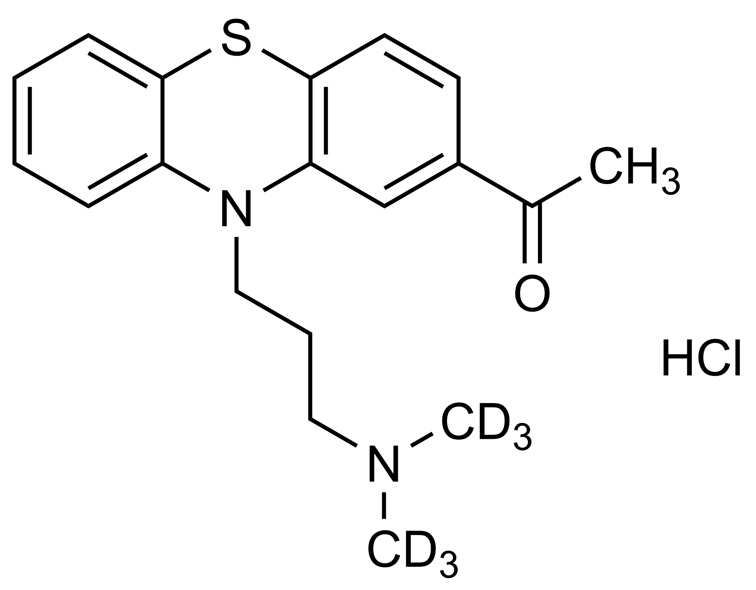Acepromazine D6 HCl Reference Standard Structure Acepromazine D6 HCl reference standard molecular structure (CAS 1173022-70-2)