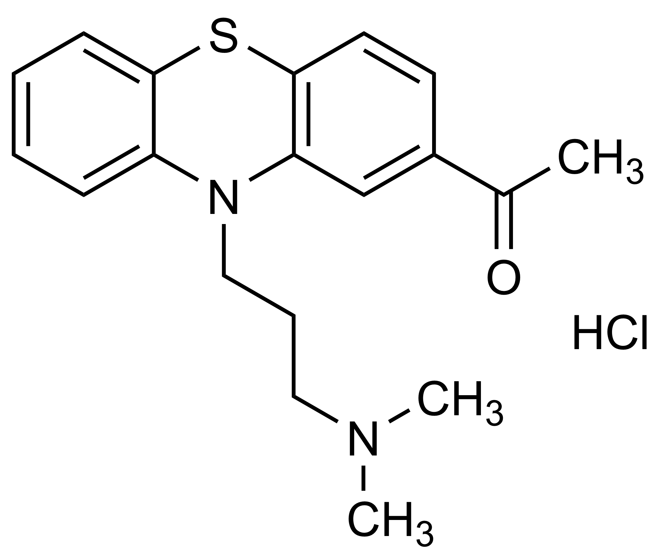 Acepromazine HCl Reference Standard Molecular Structure Molecular structure of Acepromazine HCl reference standard for LC-MS/MS and GC-MS quantification
