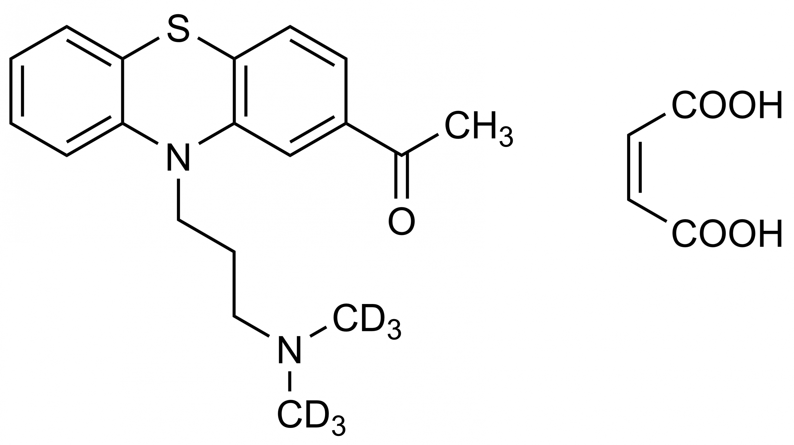 Acepromazine D6 maleate Reference Standard - Molecular Structure Acepromazine D6 maleate reference standard molecular structure for LC-MS/MS and GC-MS analysis