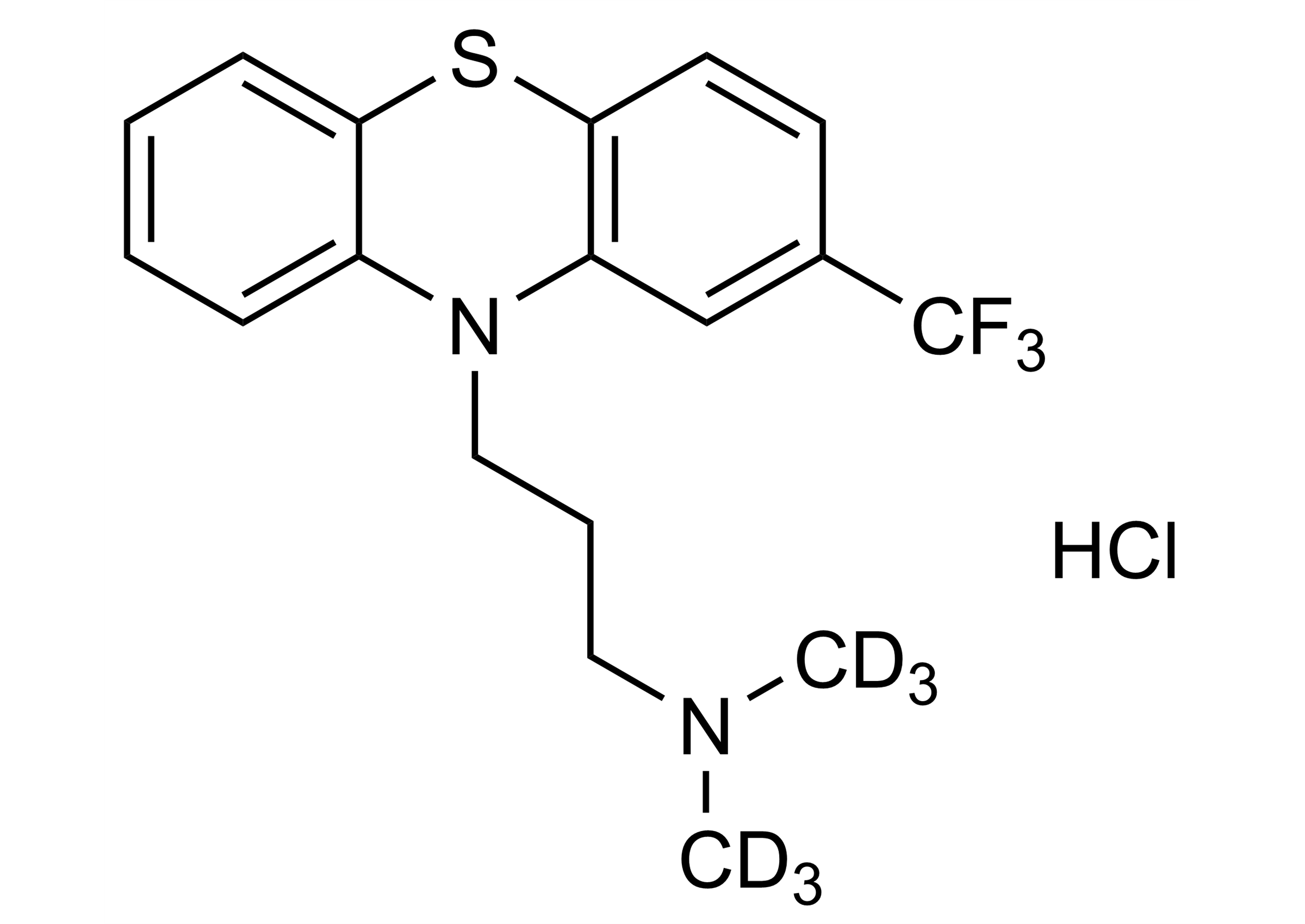 Triflupromazine D6 hydrochloride molecular structure reference standard for LC-MS/MS and GC-MS