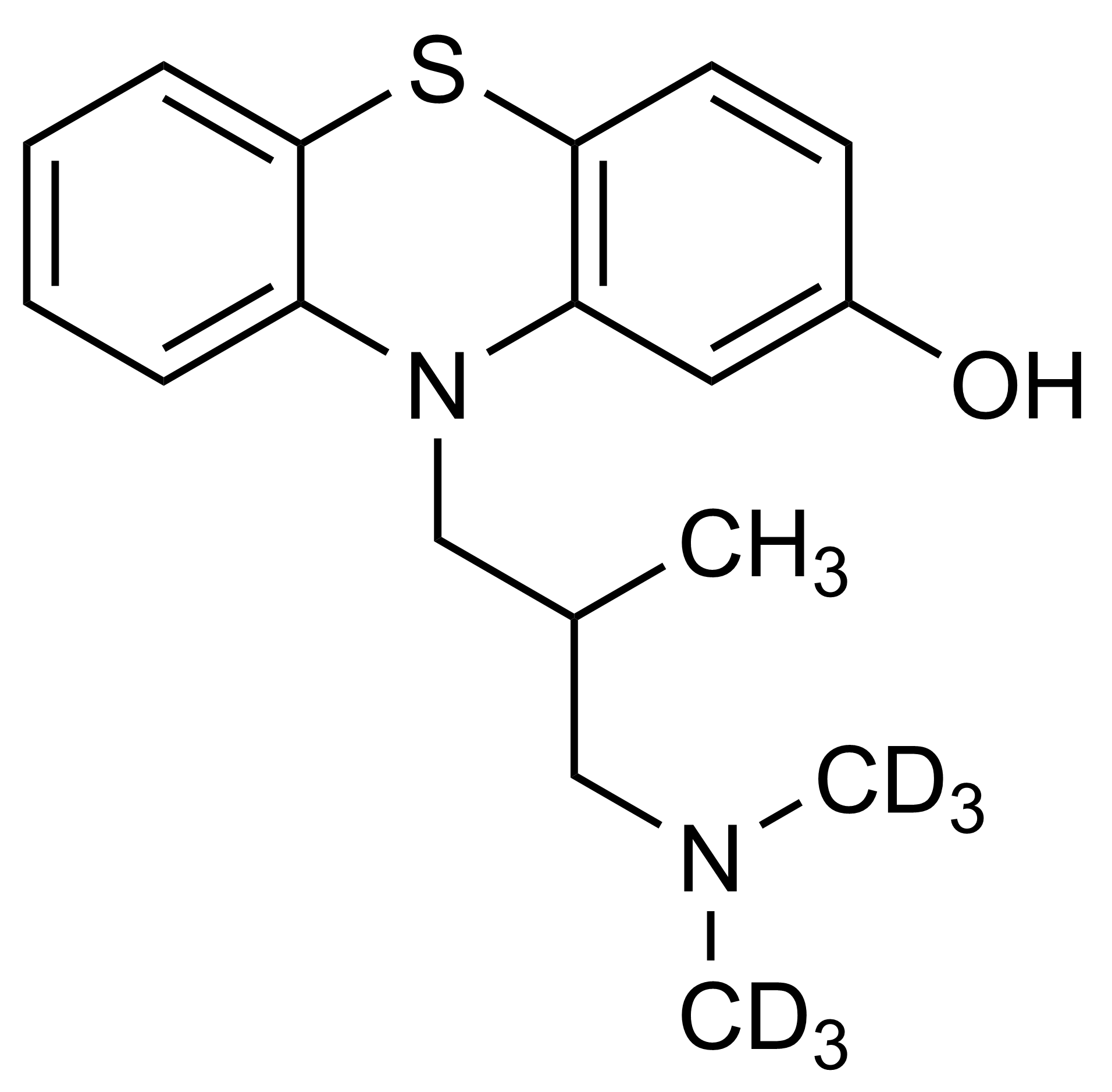 O-Desmethyl levomepromazine D6 Reference Standard Structure O-Desmethyl levomepromazine D6 reference standard molecular structure