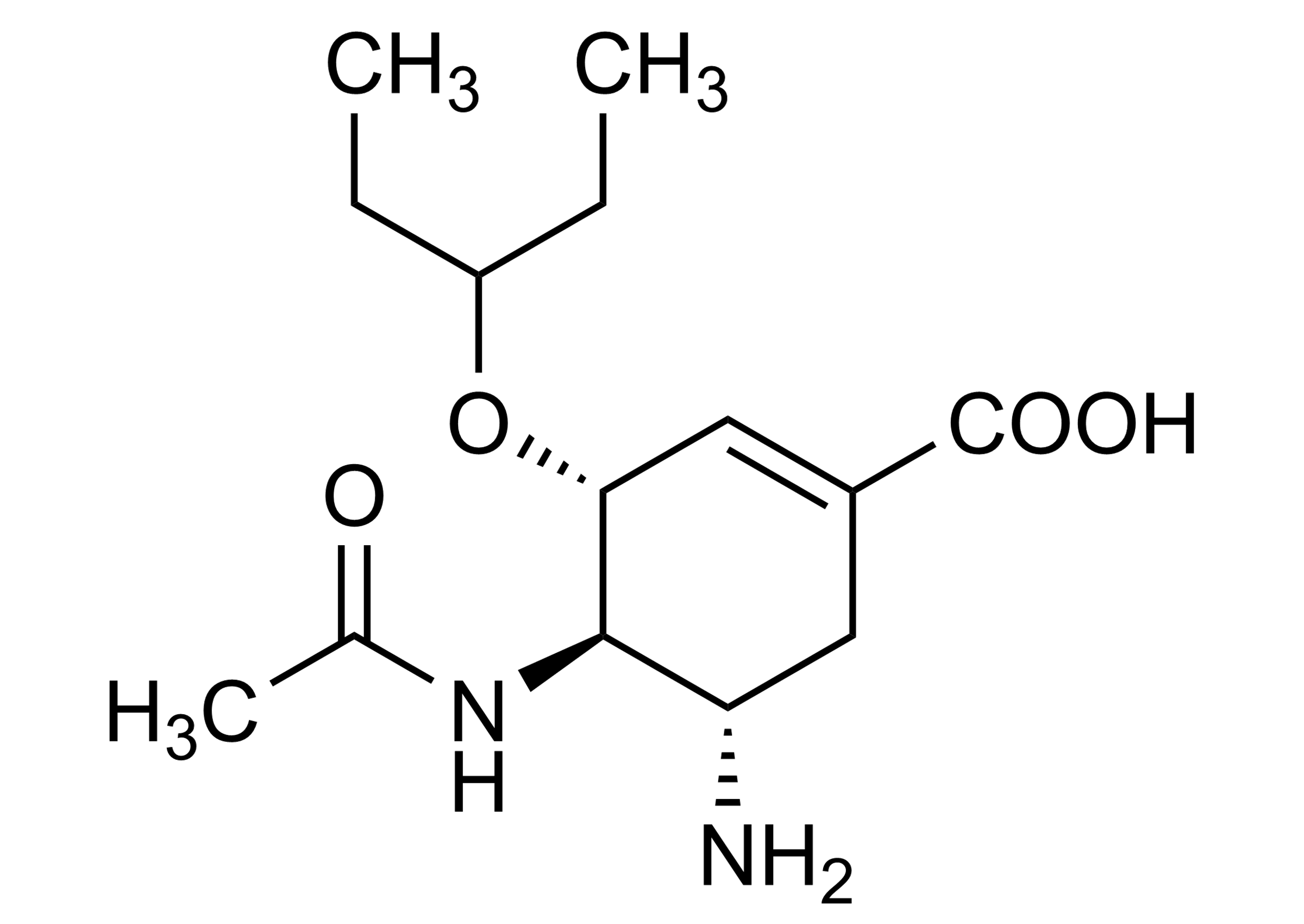 Oseltamivir acid reference standard molecular structure for LC-MS/MS and GC-MS analysis